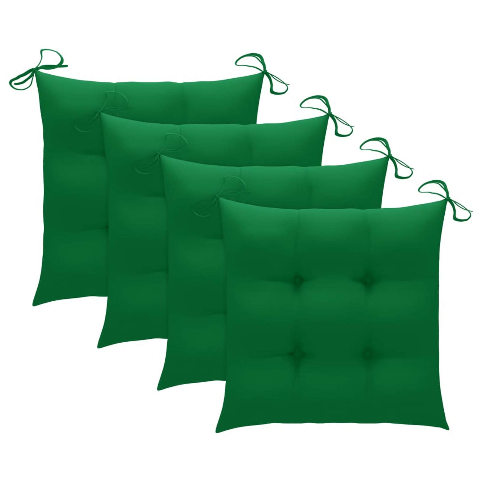 Tidyard 4-Piece Outdoor Garden Chair Cushions Set - Soft Waterproof Fabric Seat Pads (19.7x19.7x2.8 Inches) for Patio, Deck, Poolside & Indoor Use - Green Comfortable Chair Cushions for Dining Chairs, Lounge Chairs & Outdoor Furniture