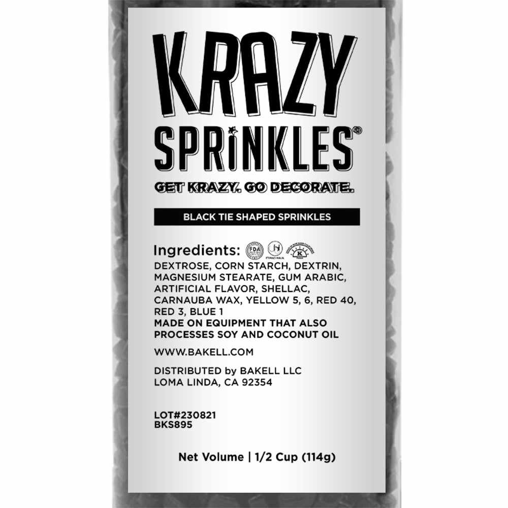 Premium Black Tie-Shaped Sprinkles for Baking - Bulk Case (1000+ Pieces) | Perfect for Wedding Cakes, Cupcake Decorations & Dessert Toppings
