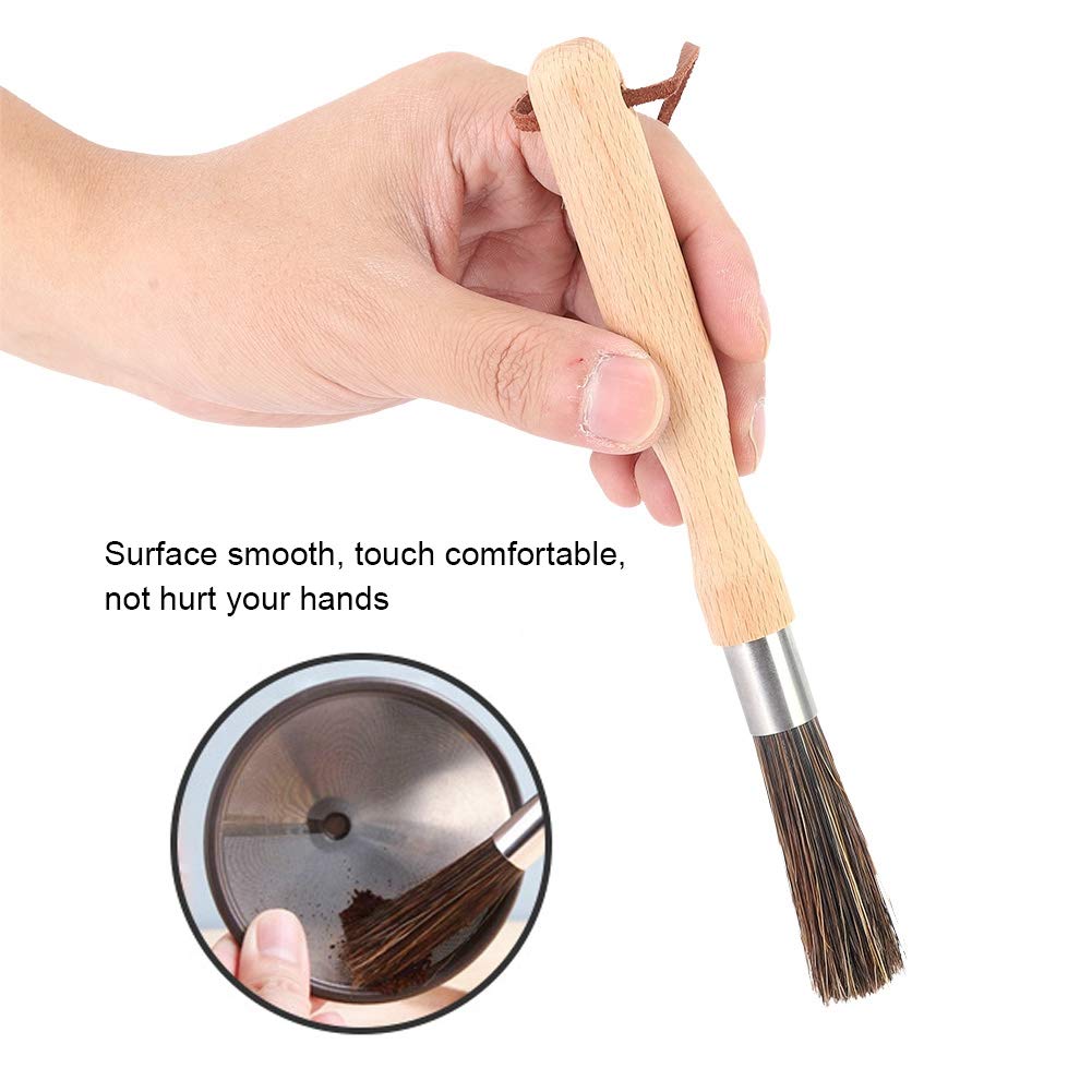 Premium Coffee Grinder Powder Brush with Soft Bristles & Hanging Rope - Perfect for Espresso Machines, French Press, and Countertop Cleaning - Barista Essential Tool for Coffee Enthusiasts