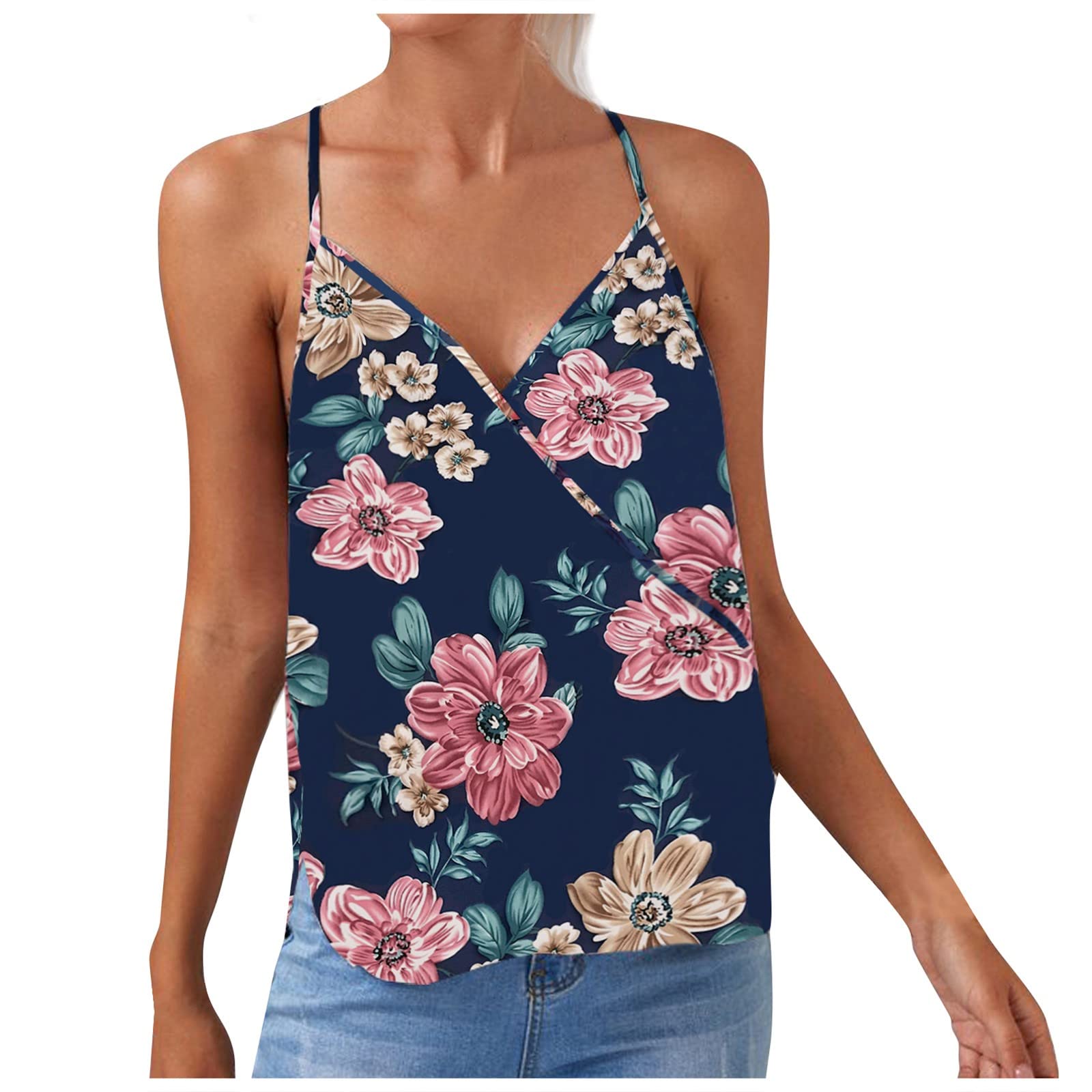 Women's V Neck Tank Tops - Loose Fit Sleeveless Flowy Workout & Running Tops - Breathable Solid Color Casual & Athletic Wear for Gym, Yoga, Beach & Summer Outfits