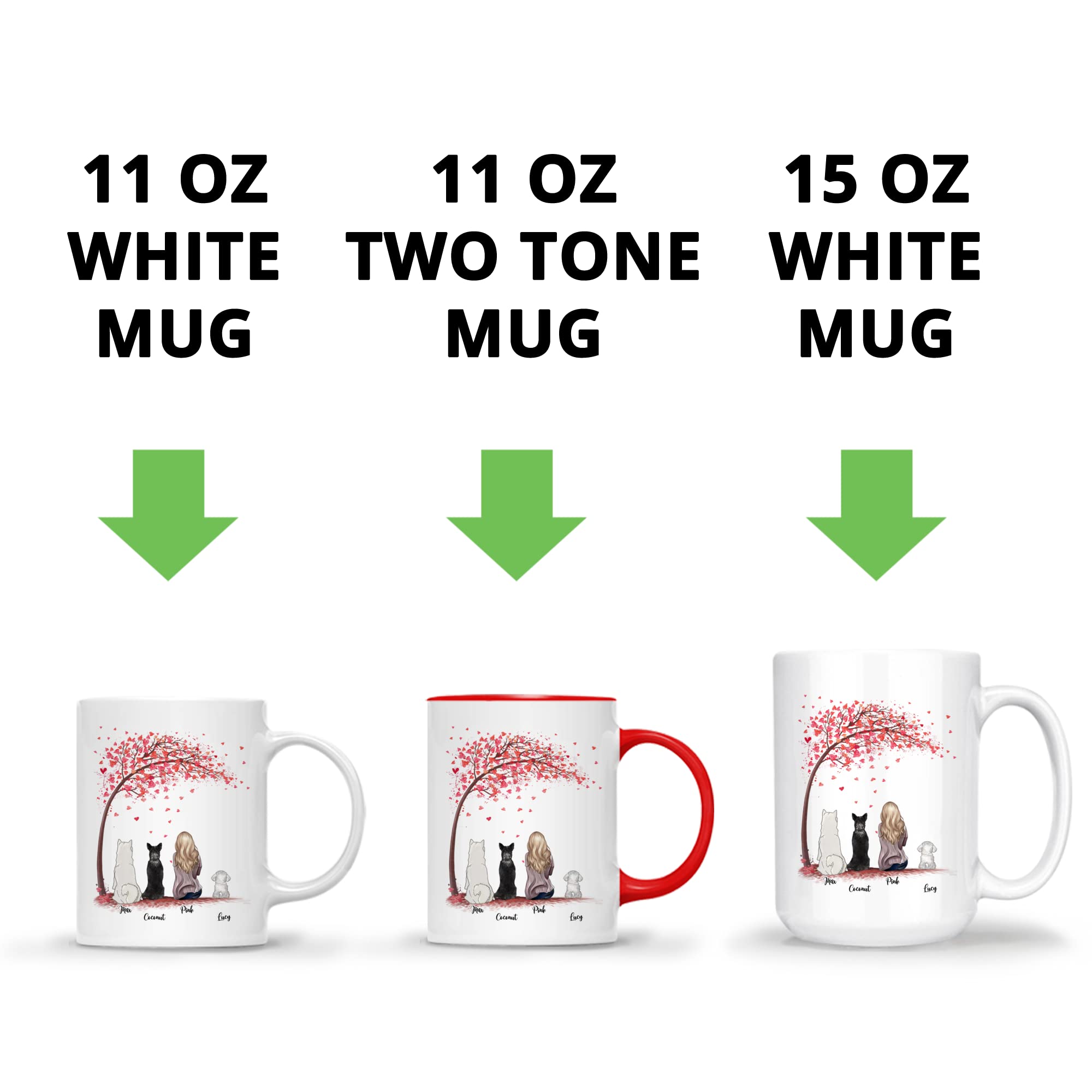 Custom Dog Lover Mug - Personalized Pet Coffee Cup for Dog Moms & Owners - Valentine's Gift, Memorial Keepsake (3 Dogs Design) - Perfect for Coffee, Tea & Gifting