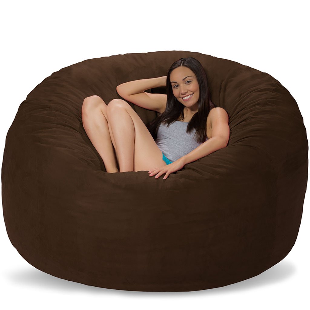 Premium Memory Foam Bean Bag Chair - Chocolate Brown Micro Suede Fabric for Living Room, Bedroom & Dorm Comfort | Ergonomic Support for Relaxing, Gaming & Lounging