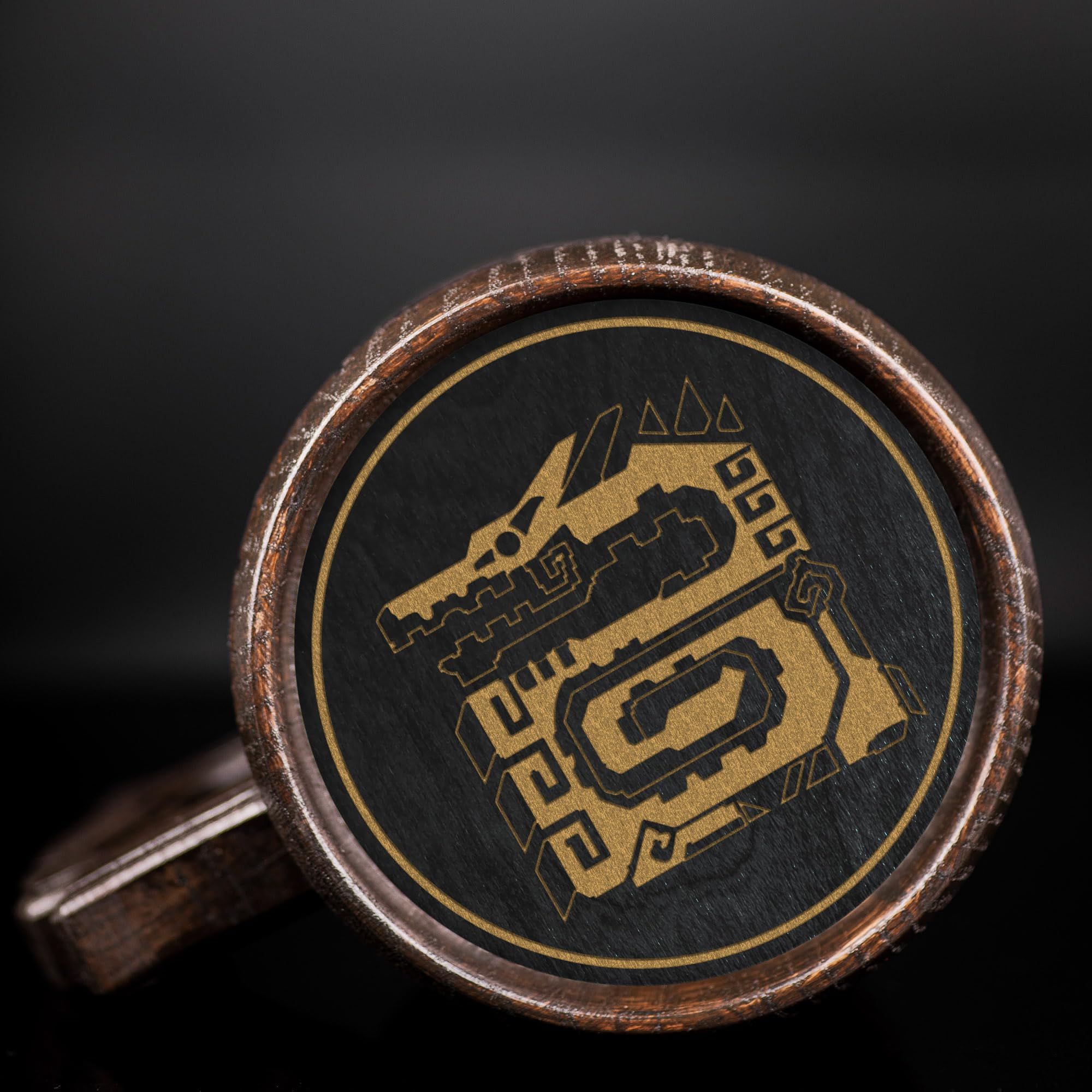 MHW World Wilds Lagiacrus Custom Beer Mug - Personalized Stein & Wooden Tankard - Unique Gamer Gift for Men, Dad, Father - Perfect for Anniversary, Birthday & Wedding - Great for Gaming Parties & Beer Enthusiasts