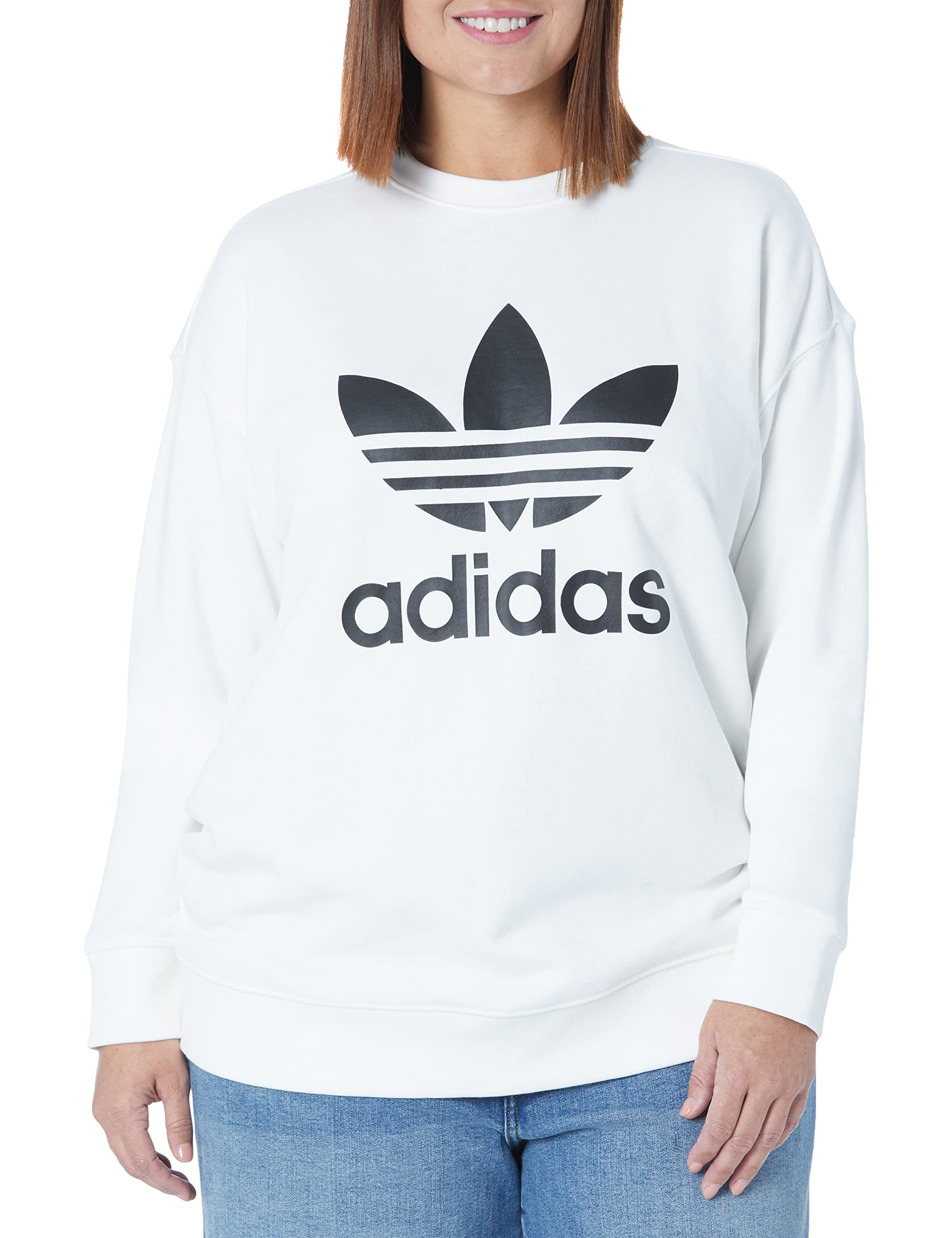Adidas Originals Women's Trefoil Crew Sweatshirt - Comfortable Casual Pullover for Everyday Wear | Gym, Lounge & Street Style Outfits