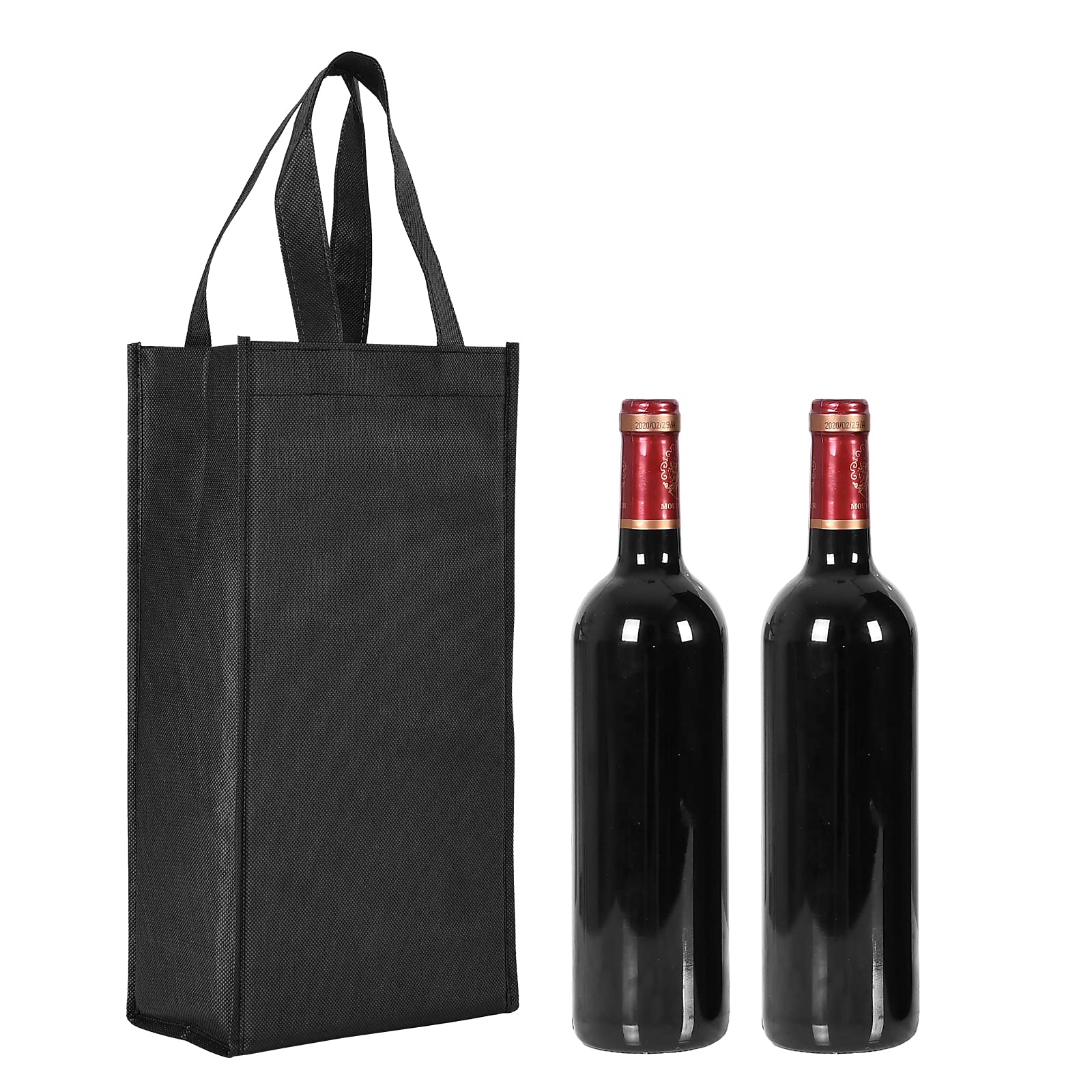 Premium Wine Gift Bags 12 Pack - 2 Bottle Capacity Reusable Non-Woven Fabric with Sturdy Handles - Perfect for Wedding Favors, Birthday Gifts & Holiday Presents