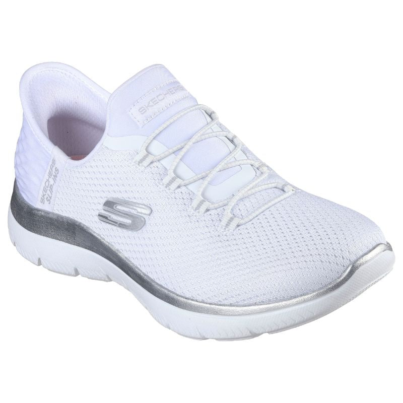 Women's Slip-On Sneakers with Diamond Accents - Comfortable Casual Shoes for Walking, Travel & Everyday Wear