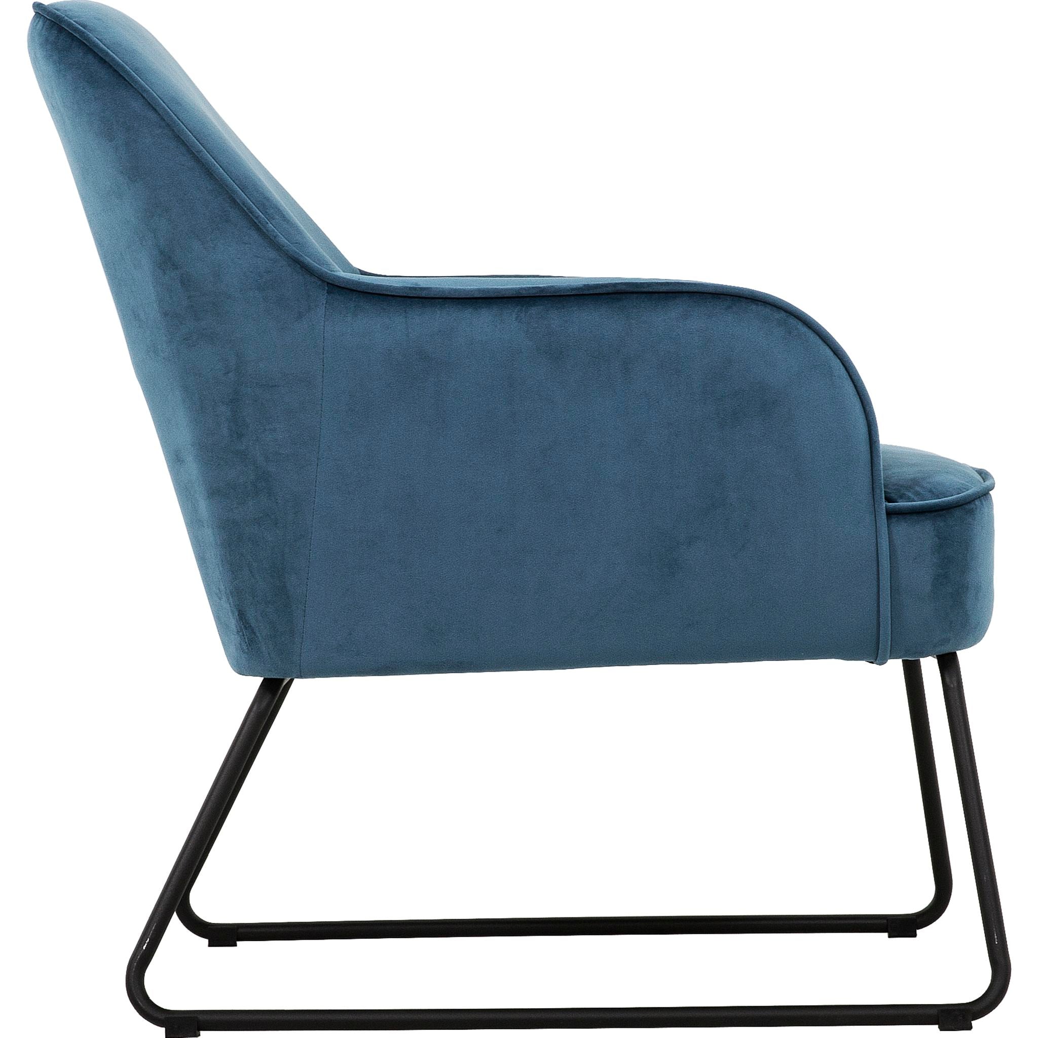 Alea Accent Chair - Navy Blue Velvet Upholstered Lounge Chair for Living Room, Bedroom & Office - Modern Comfortable Reading Chair with Sturdy Metal Legs