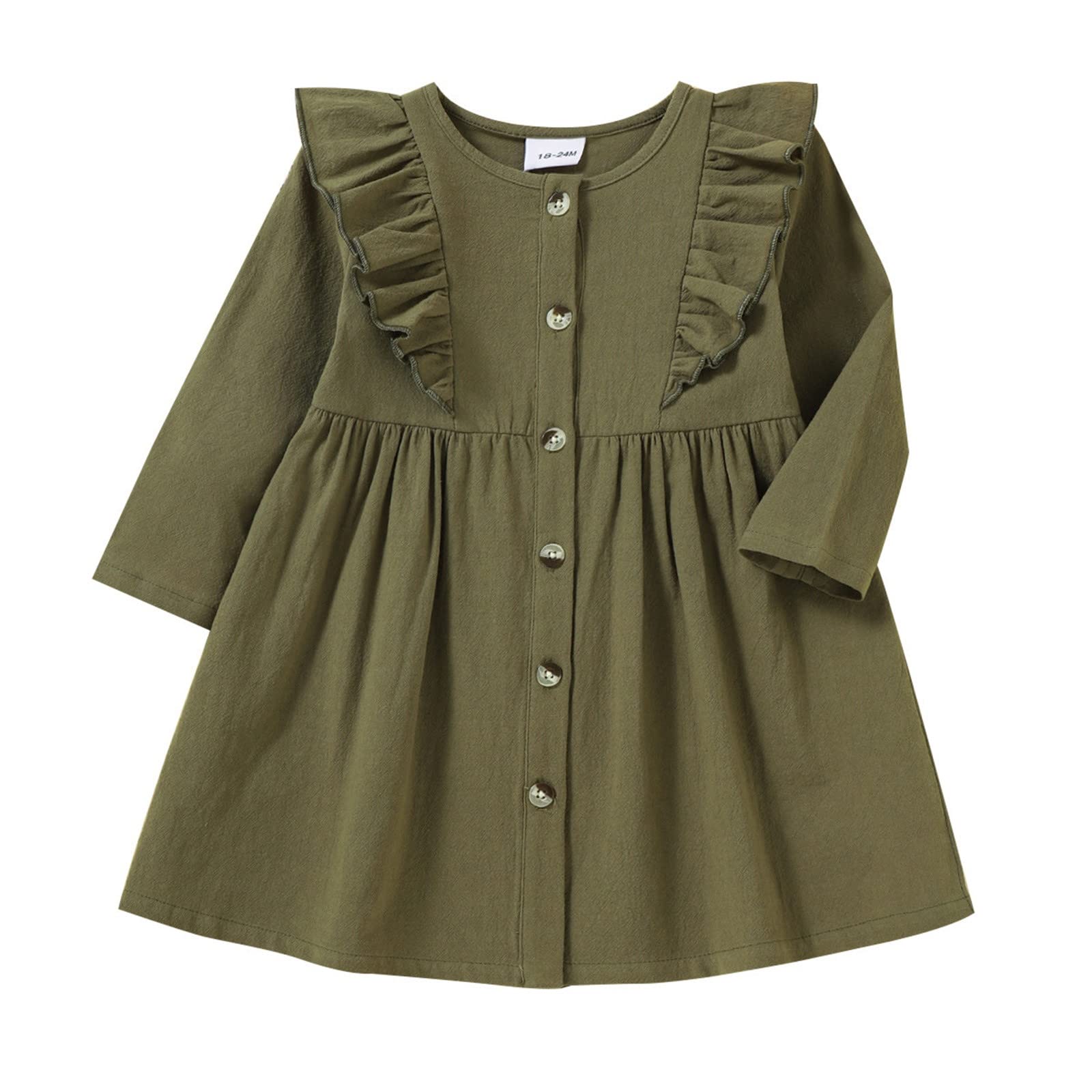 Toddler Girls Long Sleeve Ruffled Cardigan Dress - Cute Princess Party Outfit for Infants & Kids | Perfect for Birthday, Wedding & Formal Occasions