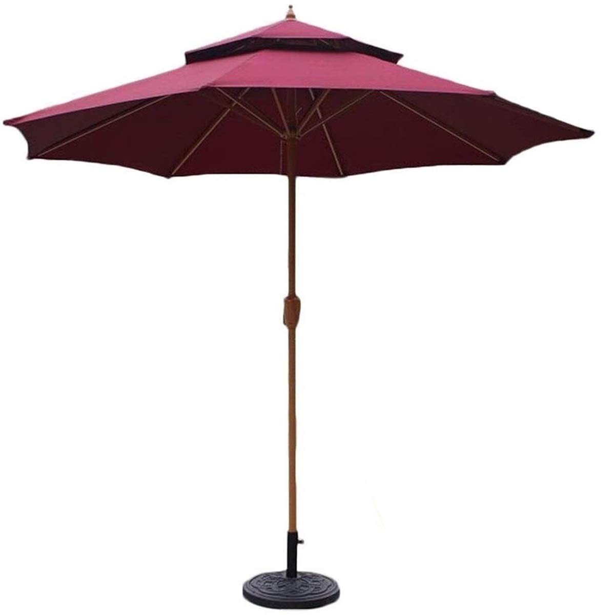 Premium 9ft Heavy Duty Outdoor Market Umbrella with Crank - FMOGE Garden Parasol for Patio, Backyard, Poolside & Outdoor Dining - Waterproof & Windproof Sun Shade for Commercial or Residential Use