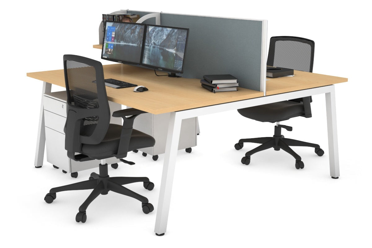 Quadro 2-Person Office Workstation Desk - 1800L x 800W with Cable Management - Perfect for Shared Workspaces & Collaborative Offices