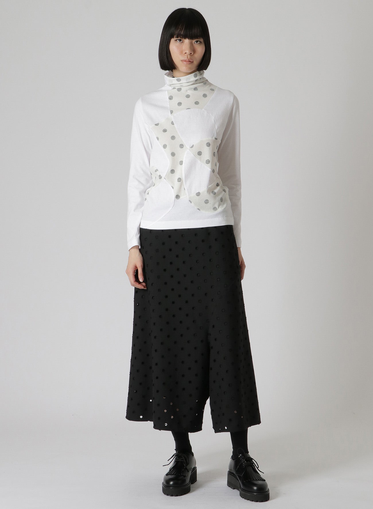 Soft Cotton Jersey Patchwork Turtleneck Sweater for Women - Cozy Winter Layering & Casual Office Wear