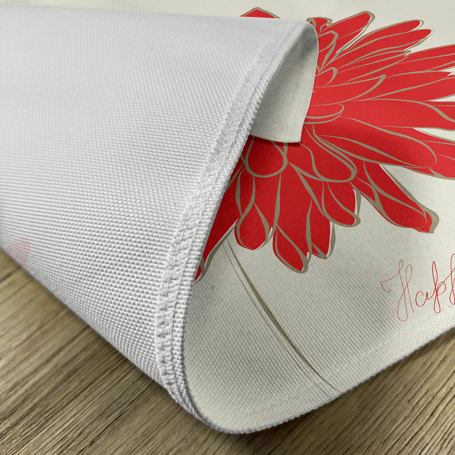 Ambesonne Dahlia Place Mats Set of 4 - Blood Red Retro Floral Table Mats, Washable Fabric Dining Decor for Kitchen & Restaurant - Perfect for Dinner Parties, Holiday Gatherings & Home Decoration