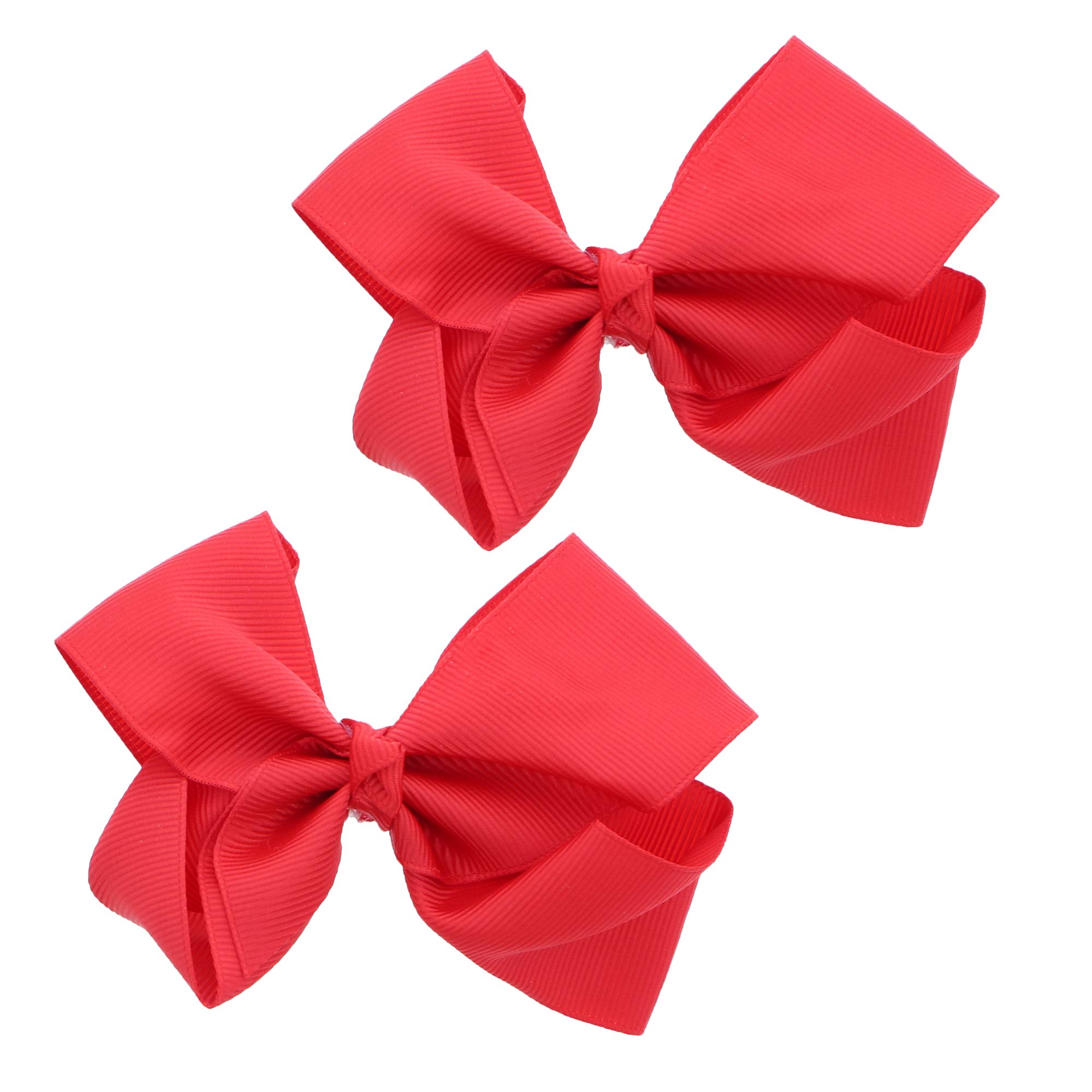 3 Inch Red Grosgrain Hair Bows for Little Girls - Set of 2 - Perfect for Parties, School, and Special Occasions