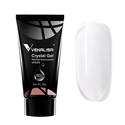 VENALISA Clear Poly Extension Gel for Nails - Professional Builder Gel for Nail Thickening & Enhancement, DIY Acrylic Nail Art Design Kit for Salon & Home Use (R01) - Perfect for Manicures, Nail Extensions & Creative Nail Designs