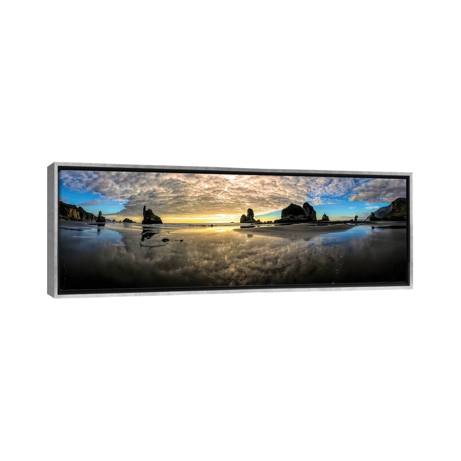 Before Sunset at Motukiekie Beach West Coast New Zealand - Framed Landscape Wall Art by OLena Art | Perfect for Living Room, Bedroom & Office Decor