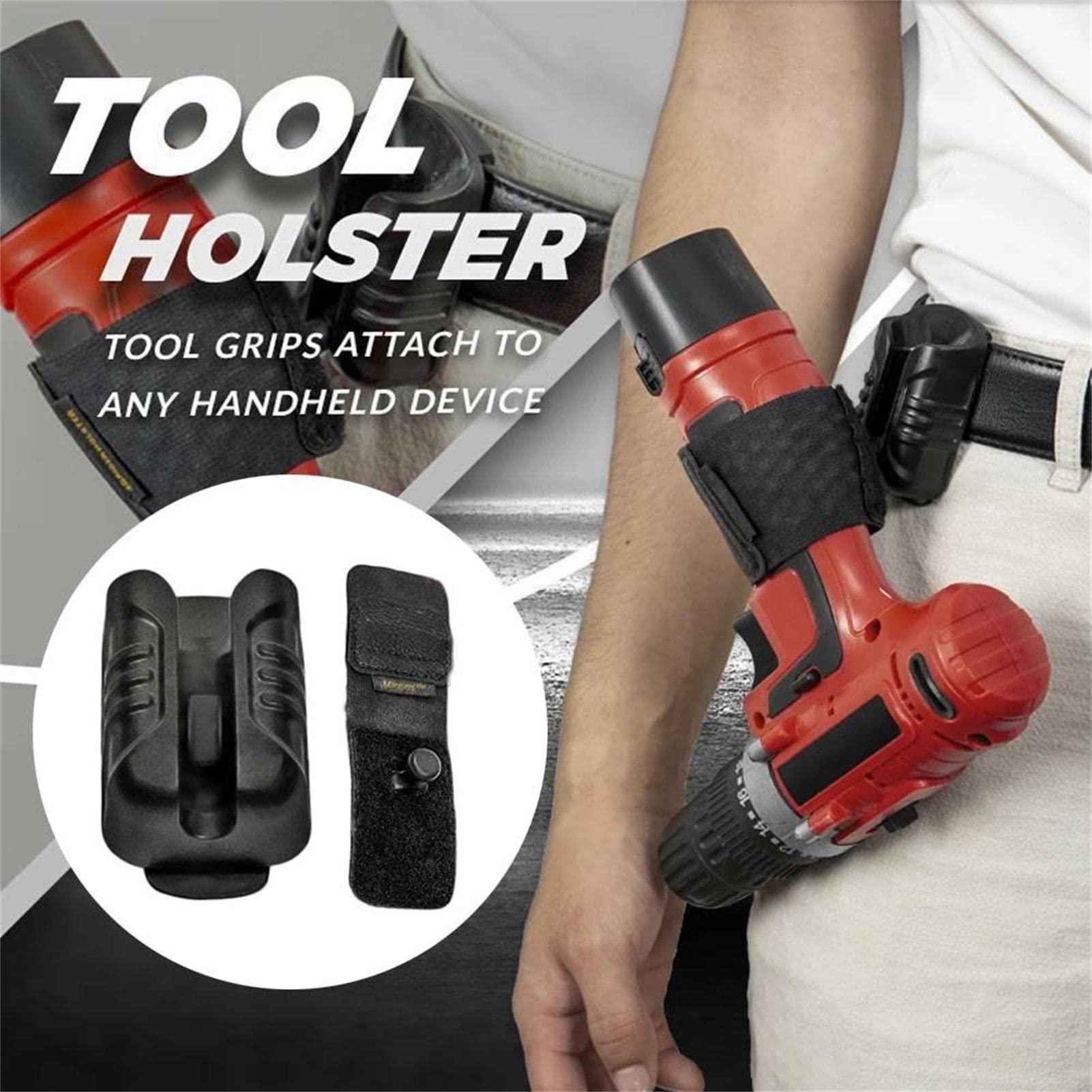 Anloximt 2-Piece Drill Holster & Hammer Holder Set - Heavy Duty Belt Tool Holster for Drill Driver, Multitool & Pneumatic Tools - Perfect for Construction, DIY Projects & Professional Worksites