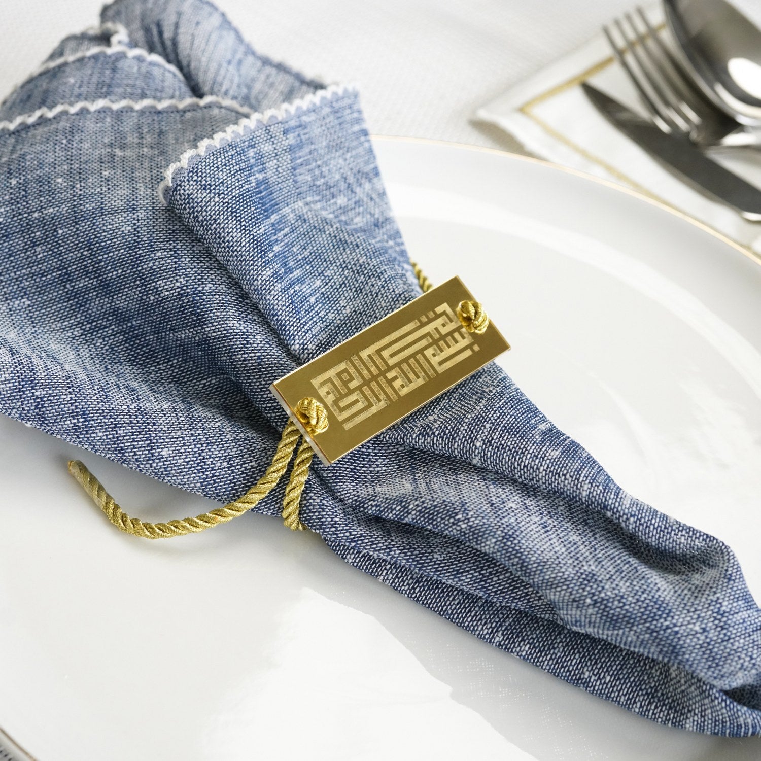 Kufic Bismillah Napkin Holder Set - Islamic Table Decor for Dining Room (6 or 12 Pcs) - Perfect for Ramadan, Eid & Muslim Home Decor