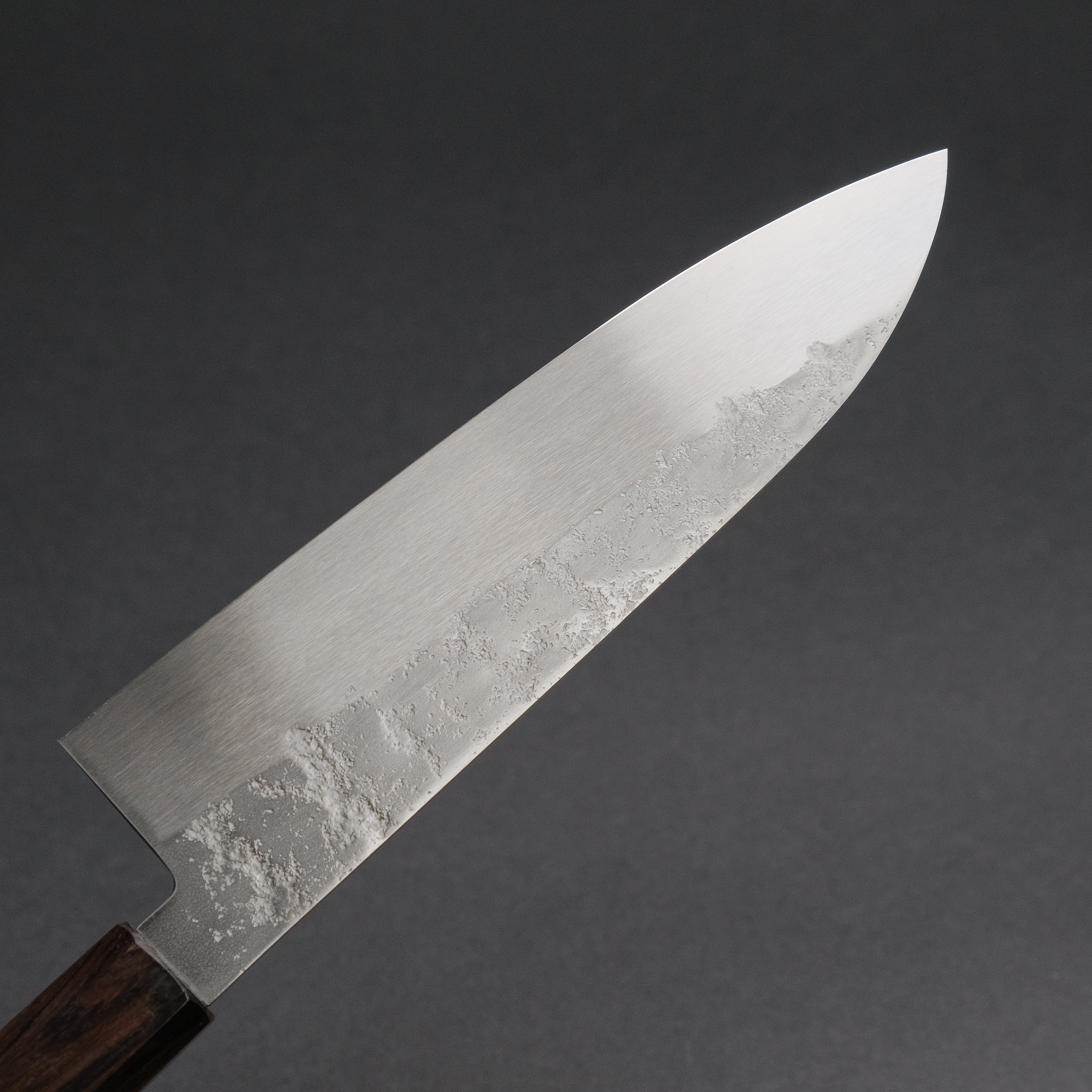 Hitohira Imojiya TH Silver #3 Nashiji Santoku Knife with Ebony Handle - Premium Japanese Kitchen Knife for Slicing, Dicing & Chopping Vegetables, Meat & Fish