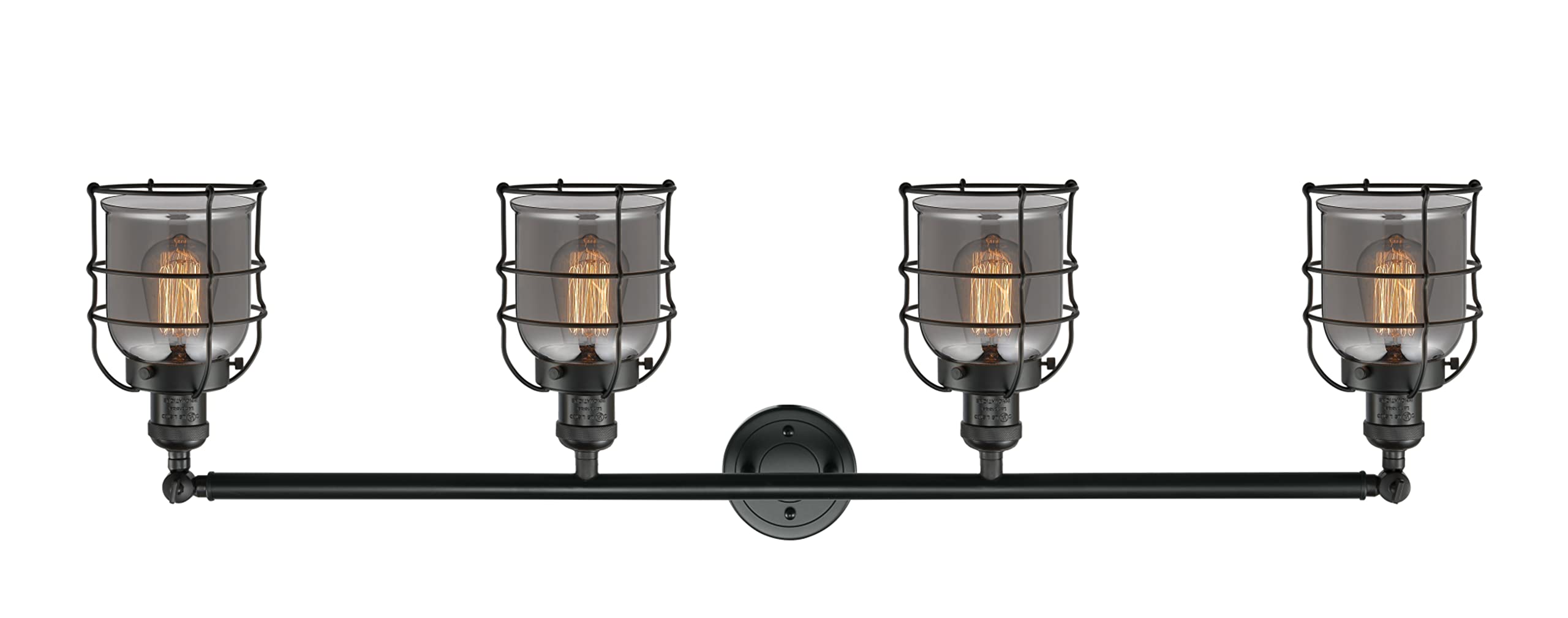 Franklin Restoration Collection 215-BK-G58-CE 4-Light Bathroom Vanity with CE Certification - Modern Lighting Fixture for Bathroom, Powder Room & Dressing Area