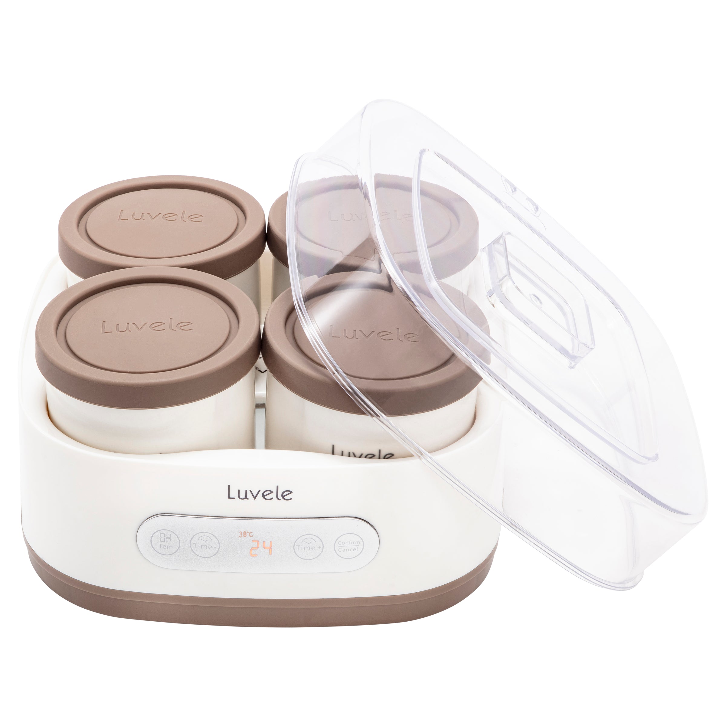 Luvele Pure Yogurt Maker with 4x 400ml Ceramic Jars - 1.5L Capacity for SCD & GAPS Diet | Homemade Yogurt, Probiotic Foods, Healthy Breakfast & Snacks