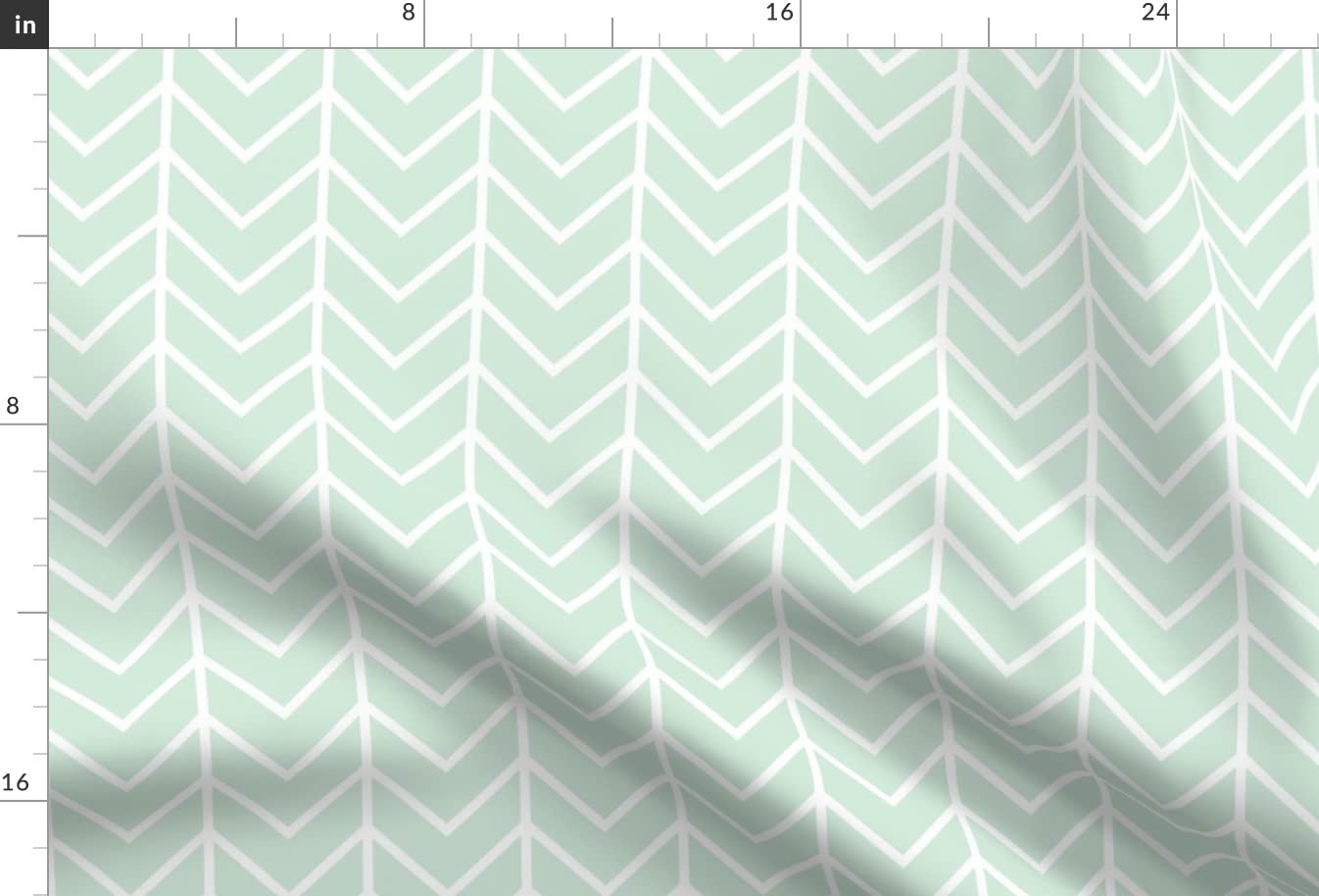 Premium Mint Chevron Printed Velvet Fabric by Spoonflower - Modern Nursery Upholstery & Home Decor Material - Fat Quarter for DIY Projects, Curtains, Pillows & Apparel