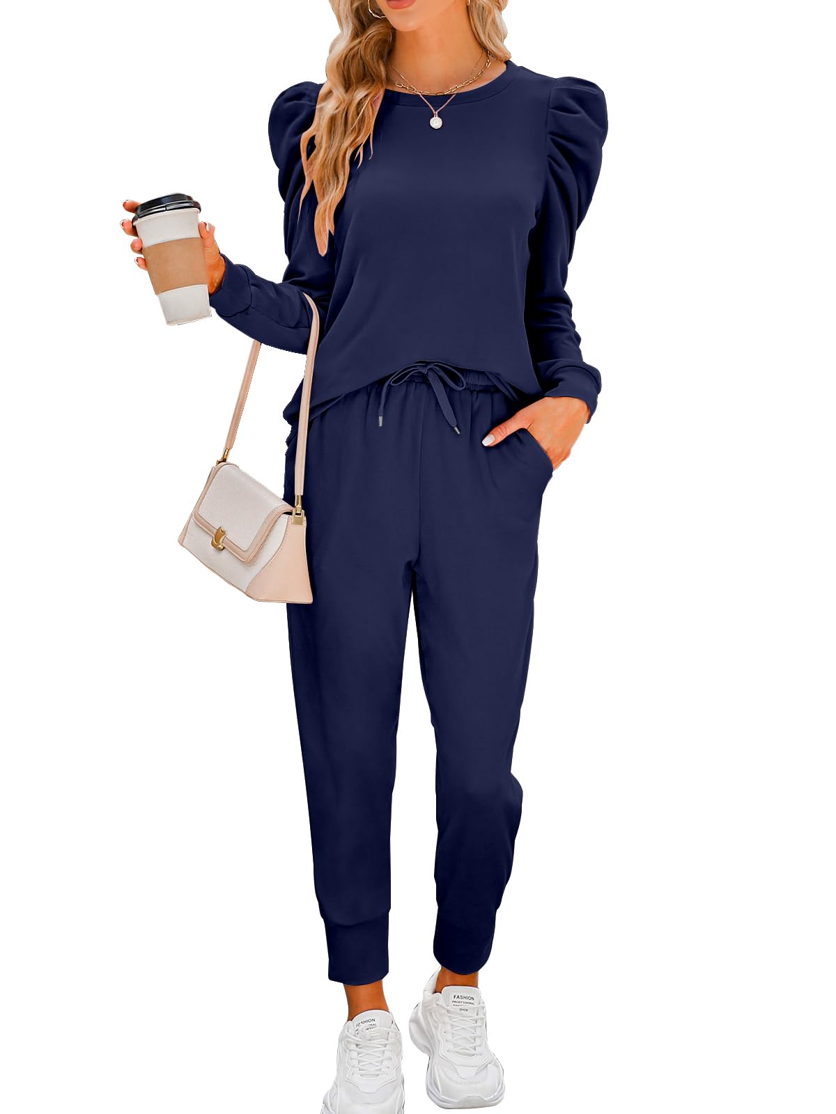 Onedreamer Women's 2-Piece Sweatsuit Set - Cozy Long Sleeve Crewneck Pullover & Jogger Pants Lounge Outfit | Perfect for Yoga, Running, Gym Workouts & Casual Wear