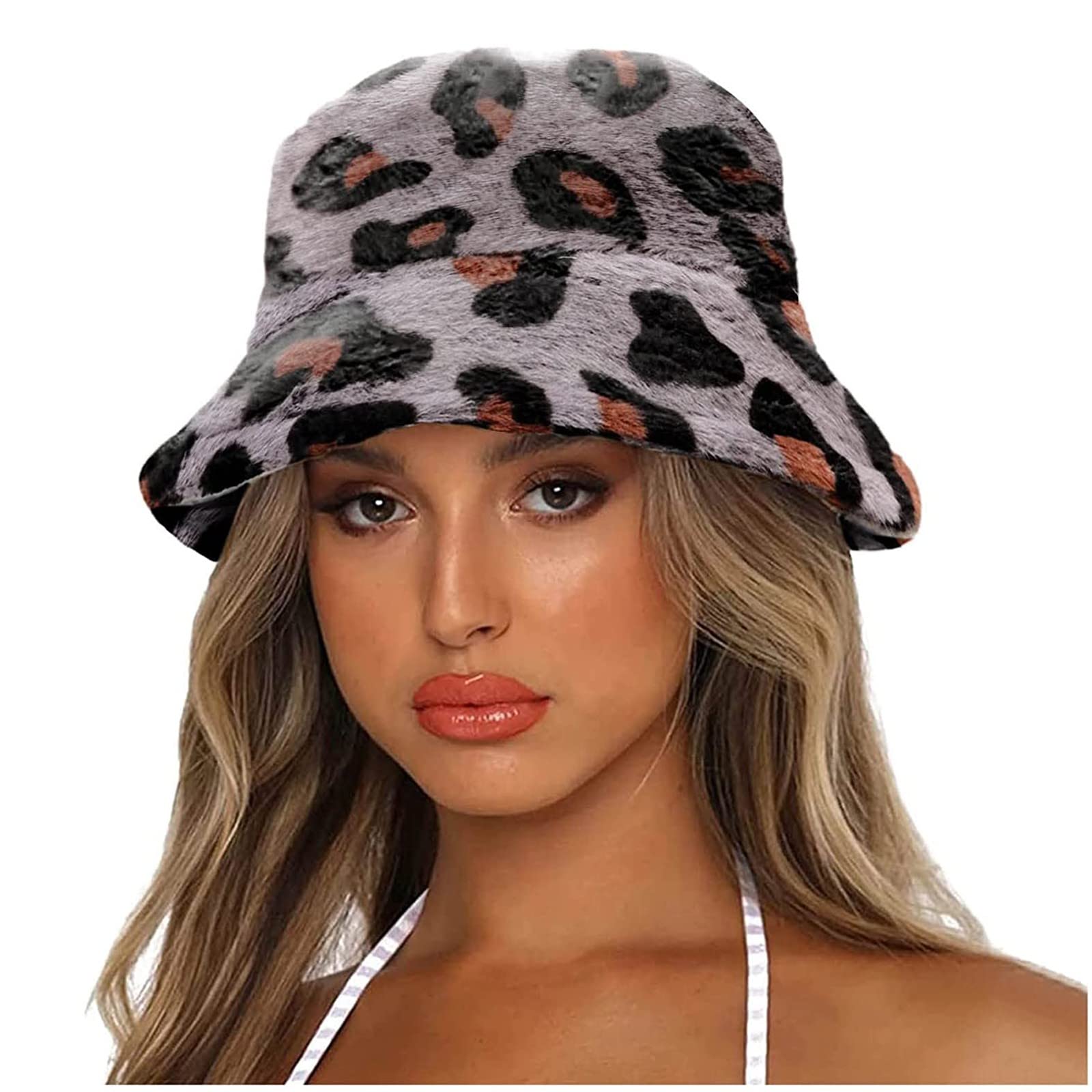 Women's Winter Plush Bucket Hat - Soft Fuzzy Faux Fur Fisherman Cap for Cold Weather | Warm & Stylish Sun Protection Hat for Outdoor Activities, Skiing, and Casual Winter Fashion