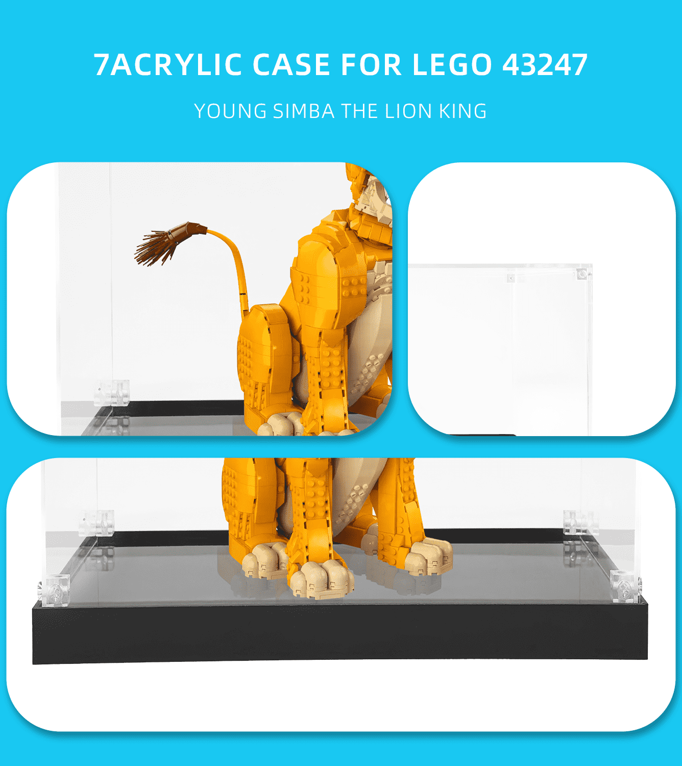 LEGO Young Simba The Lion King 43247 Display Case - Clear Protective Showcase for LEGO Collectibles | Perfect for Home Decor, Office Display & Gift Giving
