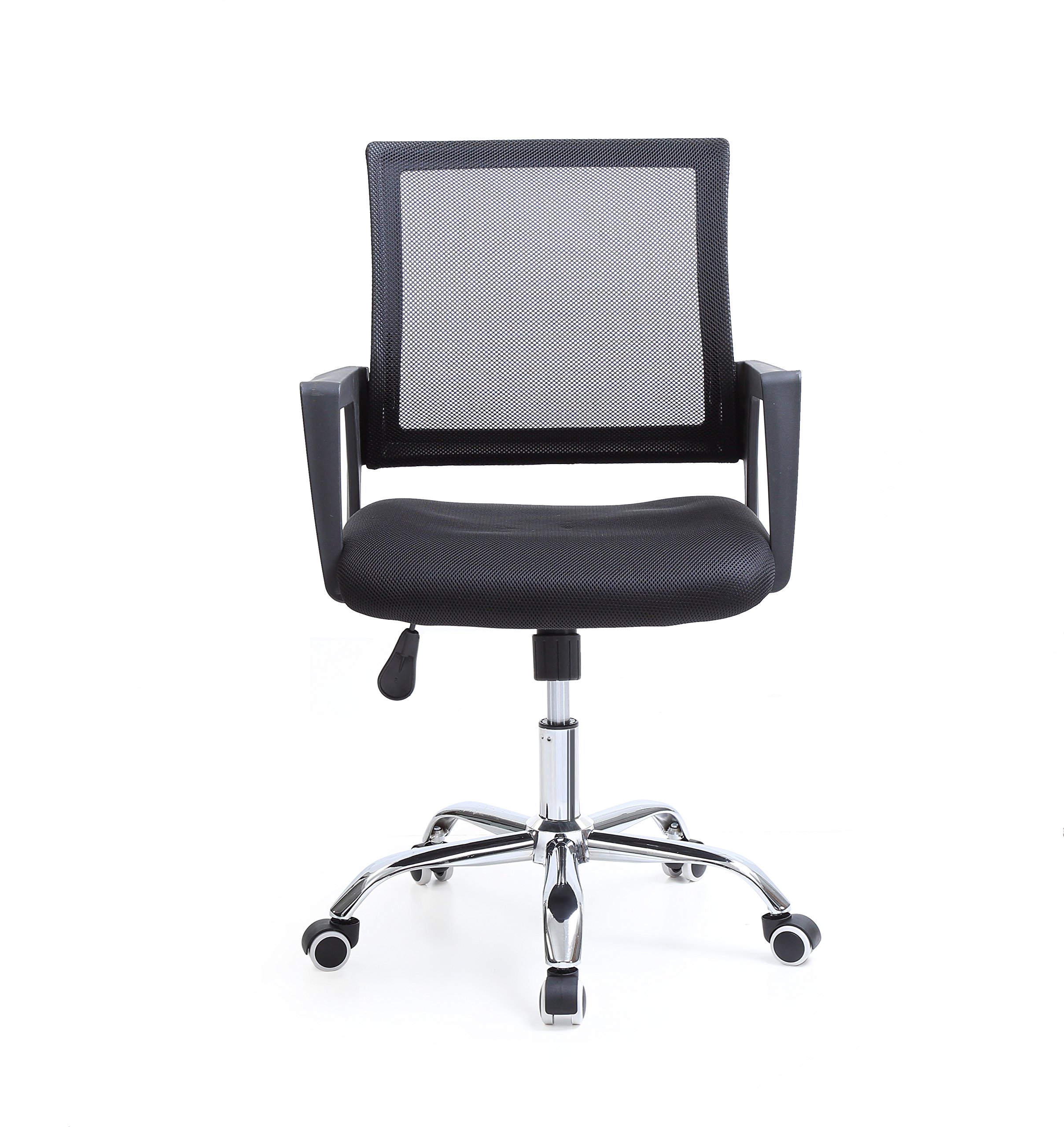 Hodedah HI-4025 Black Mesh Office Chair with Adjustable Height and Lumbar Support - Ergonomic Desk Chair for Home Office, Gaming, and Workspace Comfort
