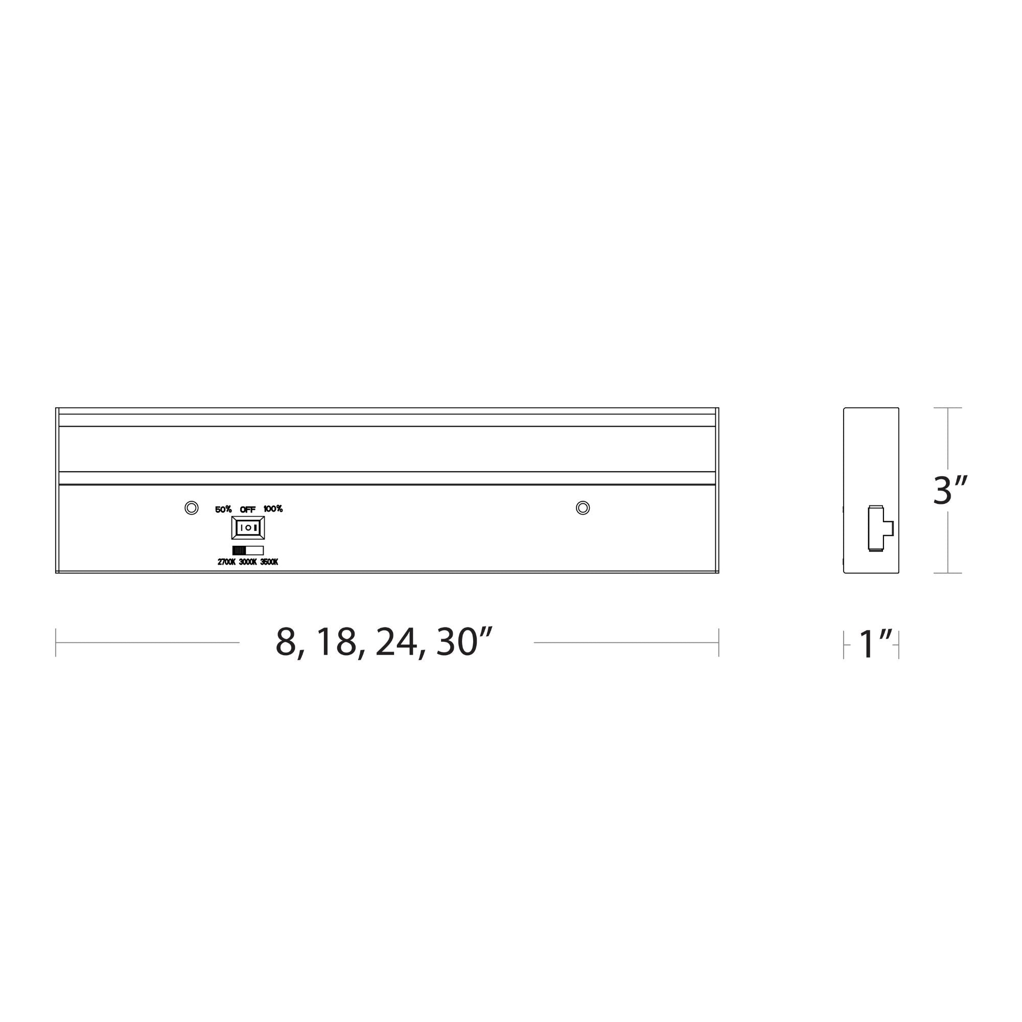 18 Inch LED Under Cabinet Light Bar - 3 CCT Adjustable (2700K-3500K), 600 Lumens, 120V - Perfect for Kitchen Countertops, Pantry Shelves & Home Workspaces