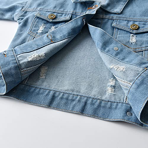 Stylish Nouveau Toddler Baby Girls Denim Jacket - Long Sleeve Button Up Jean Coat for Kids | Perfect for Casual Outfits, Playdates & Outdoor Adventures