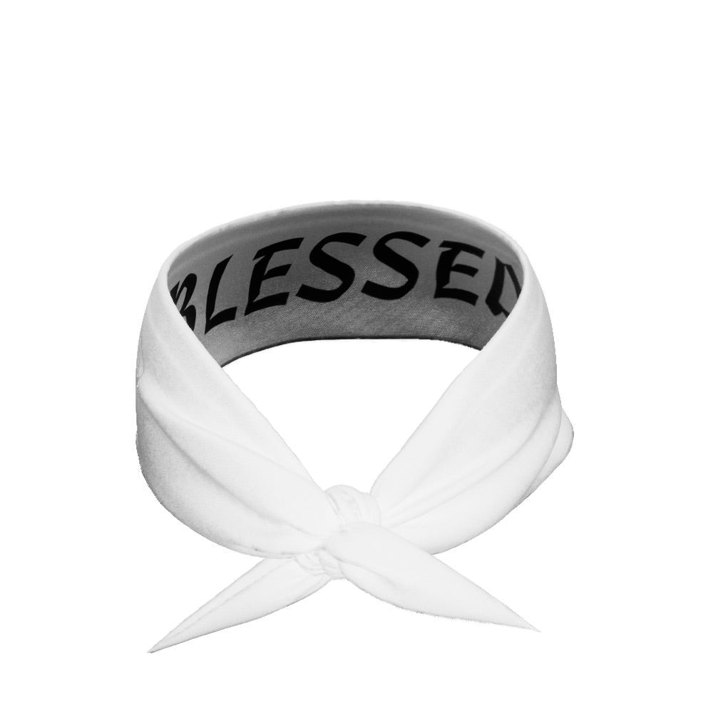 White BLESSED Tie Headband for Women - Elegant Hair Accessory for Weddings, Parties & Everyday Wear