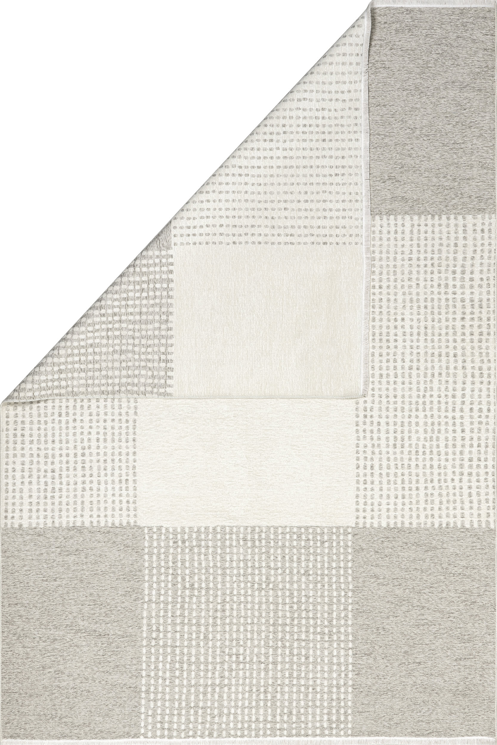 Darcy Dual Plaid Reversible Washable Rug - Soft Cream Area Rug for Living Room, Bedroom, Nursery | Machine Washable Non-Slip Floor Mat for Home Decor