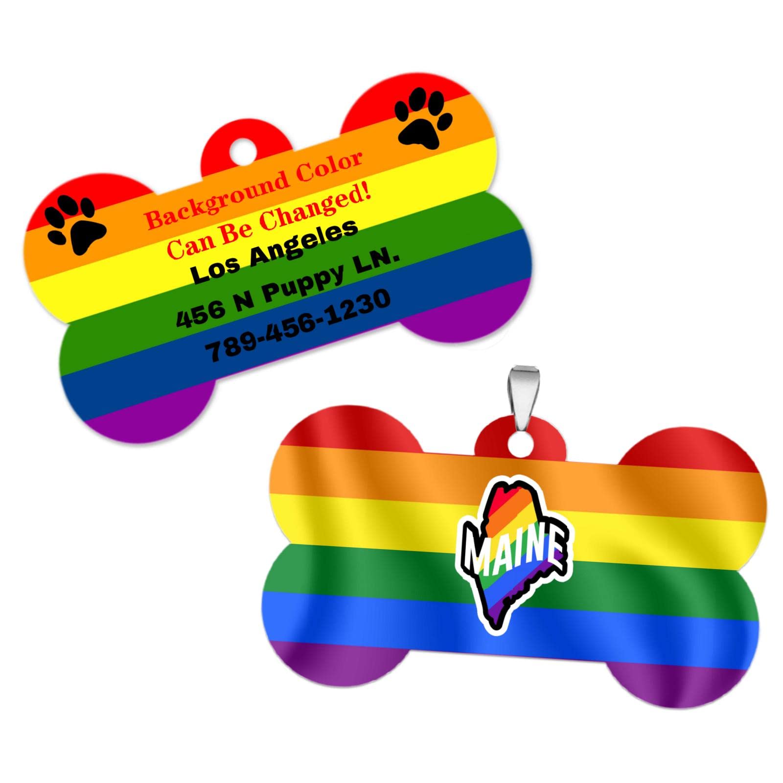 Personalized Stainless Steel Dog Tags - Custom Engraved Pet ID Tags for Dogs, LGBT Pride & Poodle - Durable Bone Shape Never Fades | Perfect for Daily Walks, Travel & Pride Events