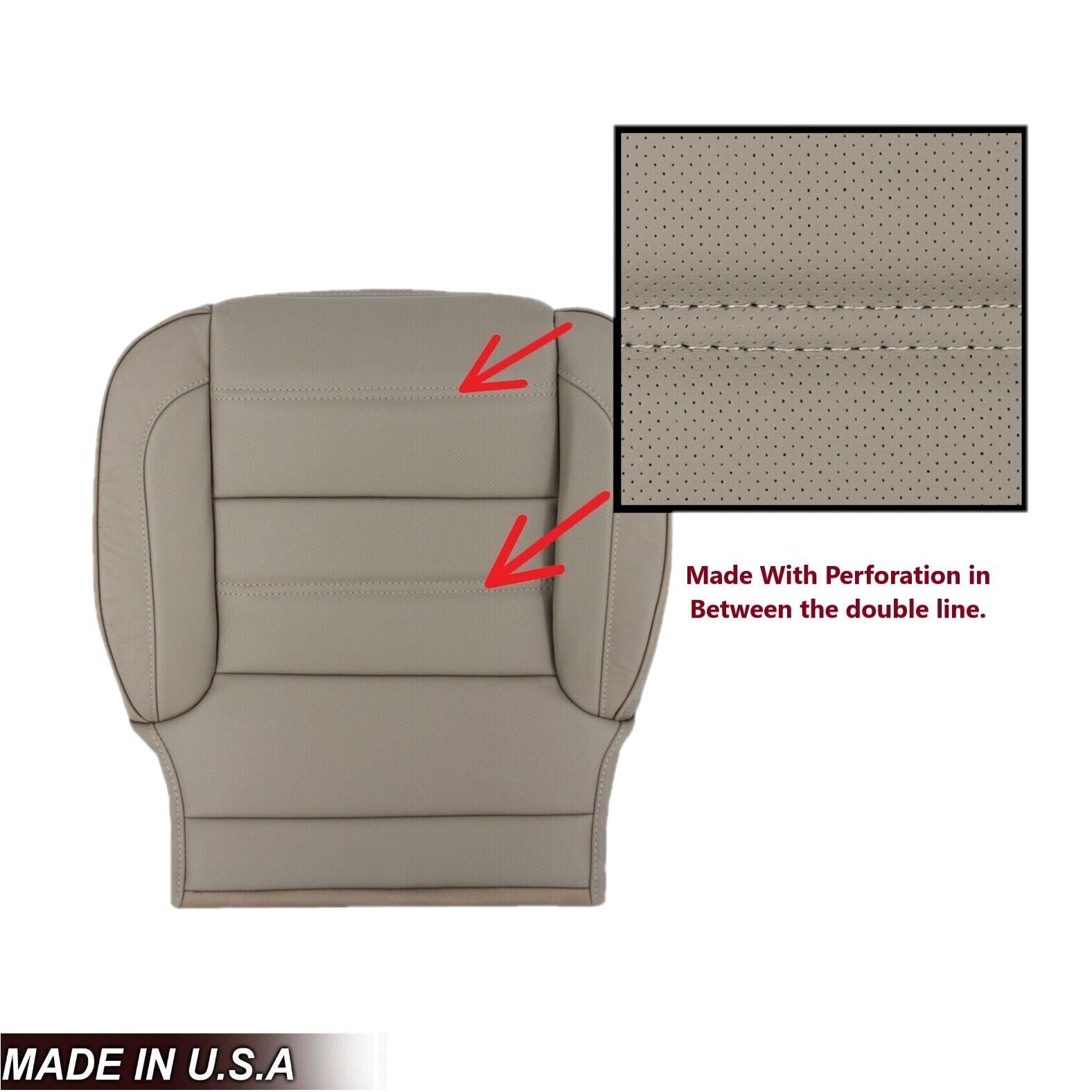2014-2019 GMC Yukon Denali Perforated Leather Seat Covers Replacement - Shale Tan Color | Premium Car Interior Upgrade for Comfort & Style | Perfect for Road Trips & Daily Commutes