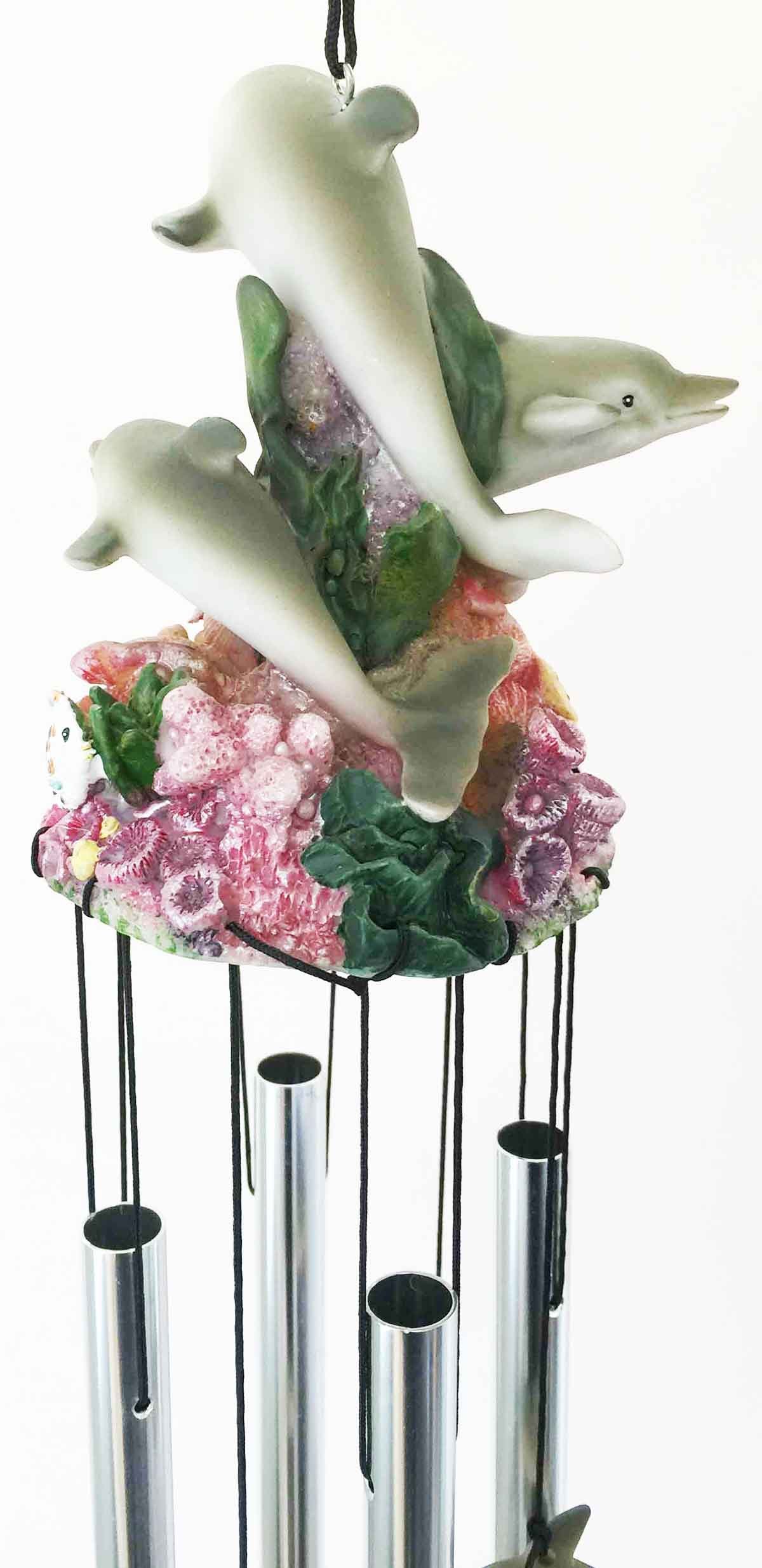 Ocean Coral Wind Chime - Dolphin Family Decor for Garden & Patio Relaxation
