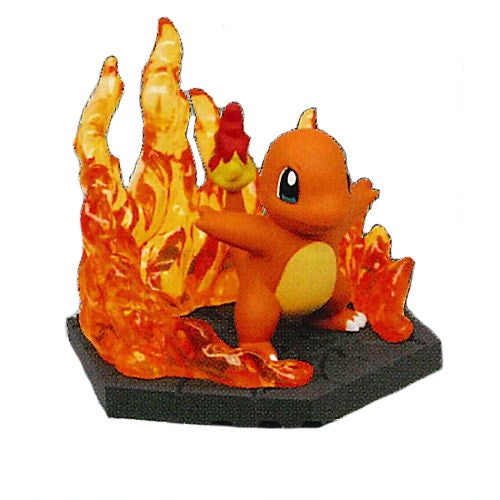 Pokemon Diorama Collectible Toy Set - Grass & Fire Type 3-Inch Figures by Takara Tomy | Perfect for Display, Gifts & Pokemon Collections