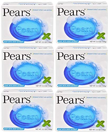 Pears Mint Soap Bars (6-Pack, 3.5oz) for Refreshing Skin Care
