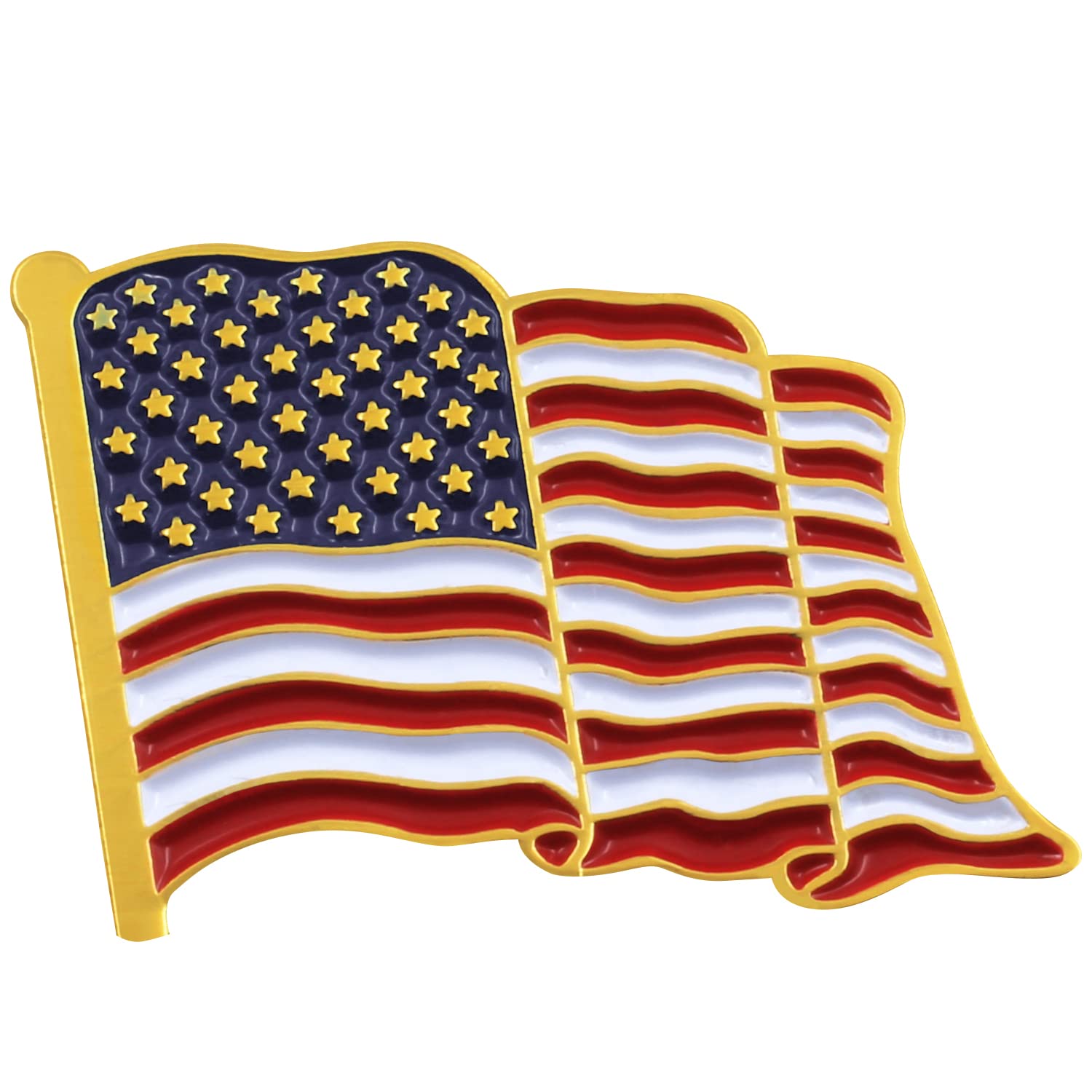 Anley American Flag Lapel Pin - Patriotic US Flag Brooch for Men & Women - Lightweight Durable Enamel Pin - Perfect for Suits, Jackets, Hats & Bags (1-Pack or 10-Pack) - Great for Veterans Day, Memorial Day & Political Events