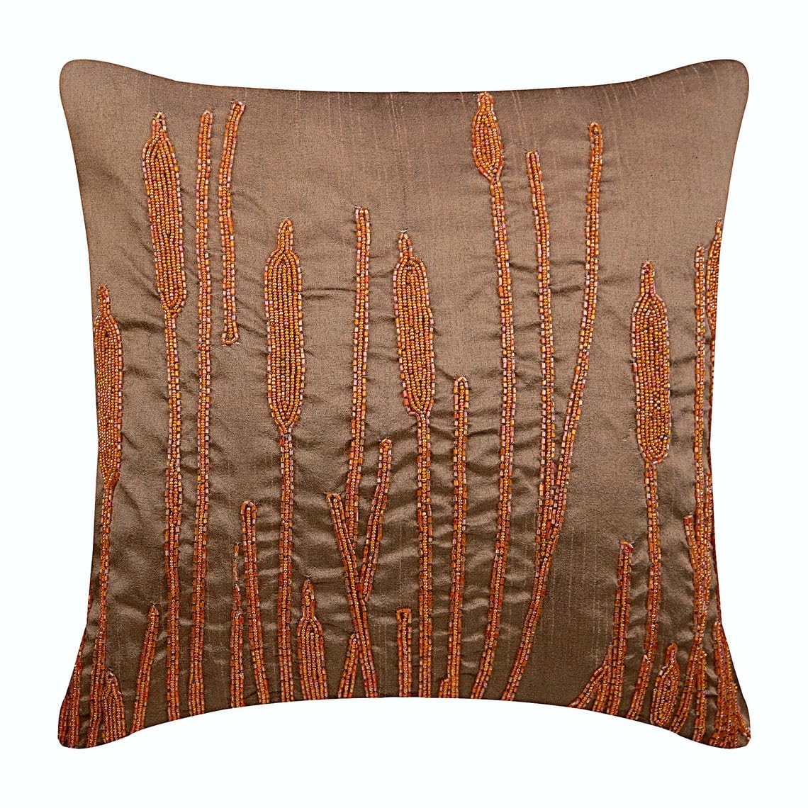 Premium Rustic European Pillow Covers 26x26 Inch (65x65 cm) - Silk Floral Beaded Contemporary Euro Sham Cushion Covers for Sofa, Bed & Chair Decor - Perfect for Easter, Living Room & Bedroom Styling