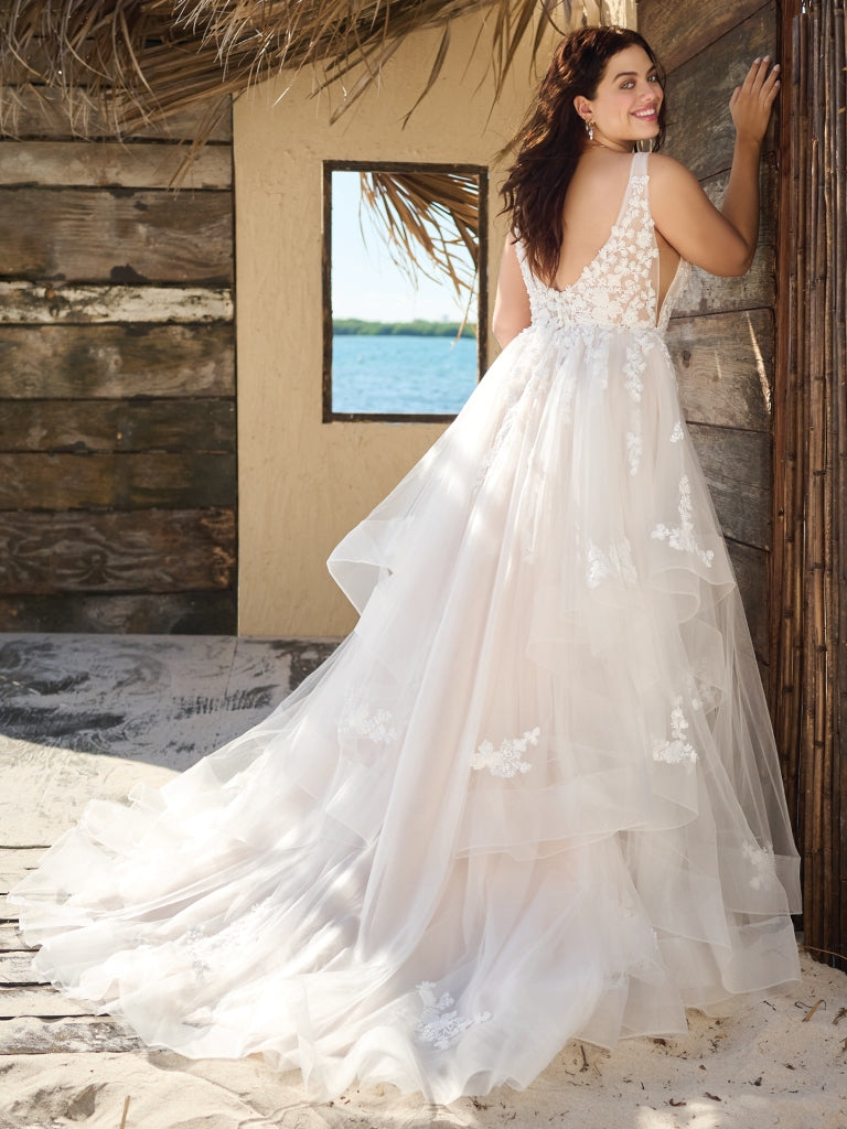 Winona by Rebecca Ingram Wedding Dress - Elegant A-Line Lace Gown for Brides | Perfect for Church Ceremonies & Beach Weddings