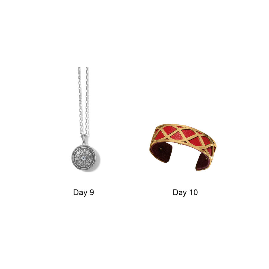 10 Days of Brighton Jewelry Advent Box - Holiday Gift Set with 10 Unique Jewelry Pieces for Christmas Countdown, Party Favors & Festive Surprises