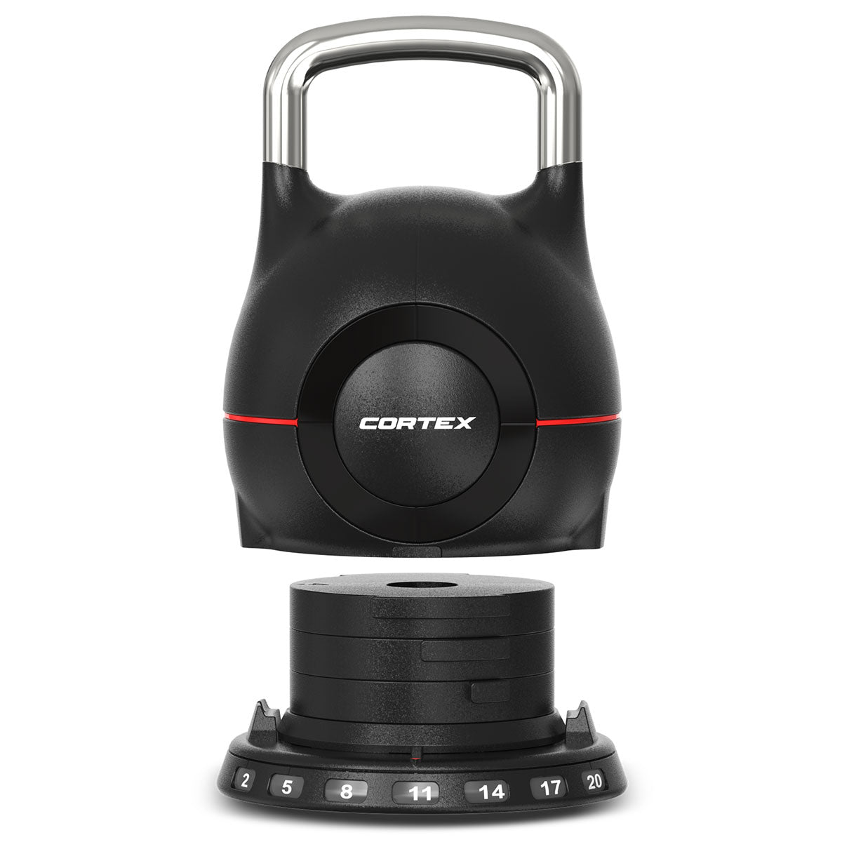 CORTEX 7-in-1 Adjustable Kettlebell 20kg - Quick RevoLock System for Home Gym, Strength Training & CrossFit Workouts