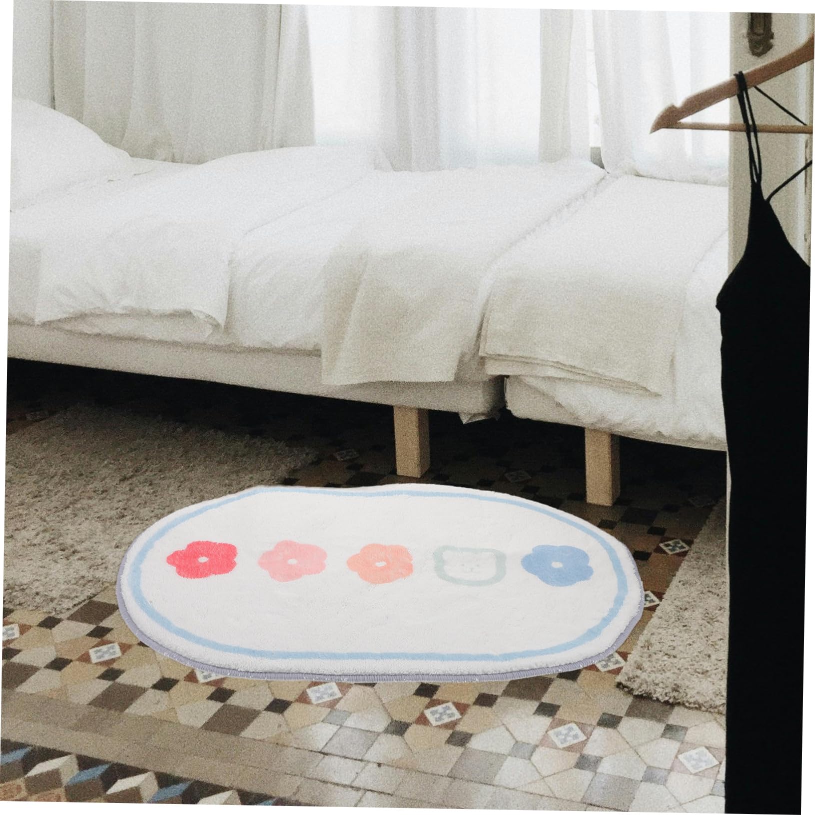 Totority Baby Playmat - Non-Slip Soft Polyester Play Mat with Cartoon Designs for Boys & Girls - Kids Nursery Rug, Living Room Floor Mat for Playtime & Home Decor