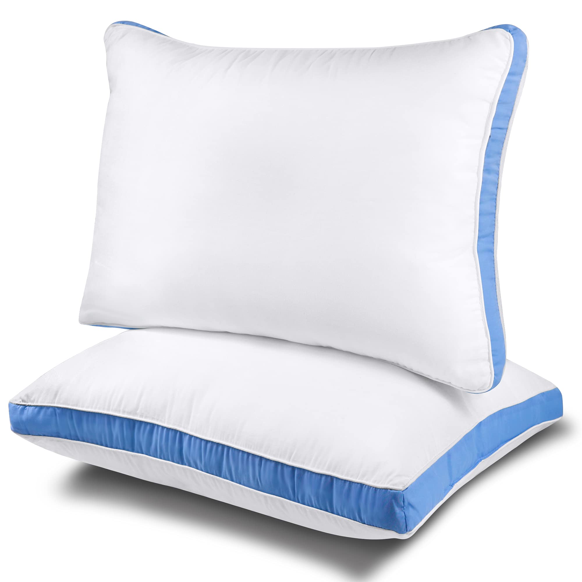 Zuci King Size Gusseted Pillows - Pack of 2 - Premium Quality Down Alternative Bed Pillows for Side, Back & Stomach Sleepers - 18×36 Inches - Hotel Collection - Perfect for Home, Guest Room & Luxury Bedding
