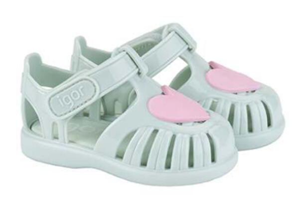 Igor Girl's S10310 Tobby Gloss Love Sandals - Comfortable Kids' Sandals for Summer, Menta Color | Perfect for Beach, Pool, and Outdoor Play