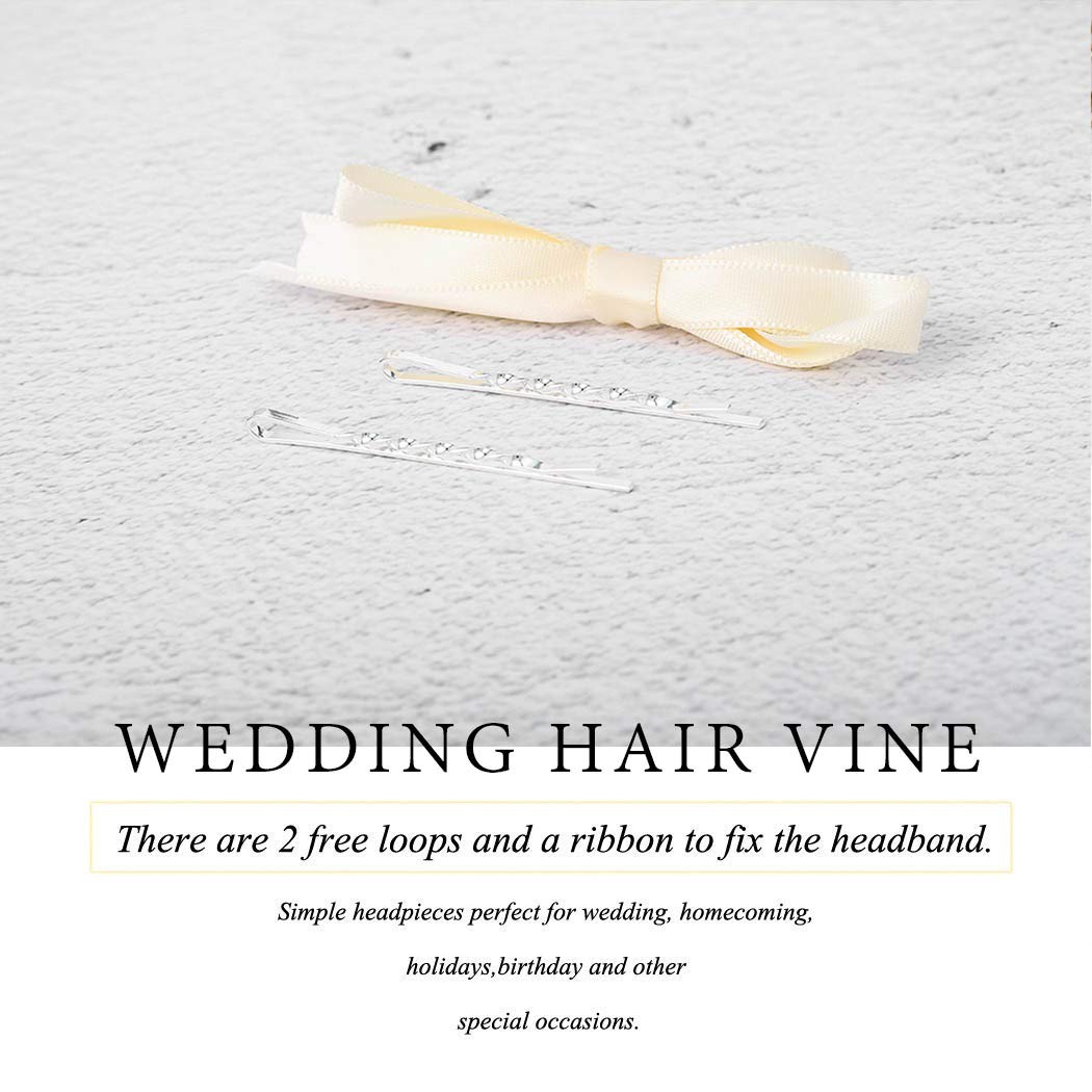 Silver Crystal Pearl Bridal Hair Vine - Floral Leaf Wedding Headpiece for Women & Girls | Perfect for Bridal, Prom, and Special Occasions
