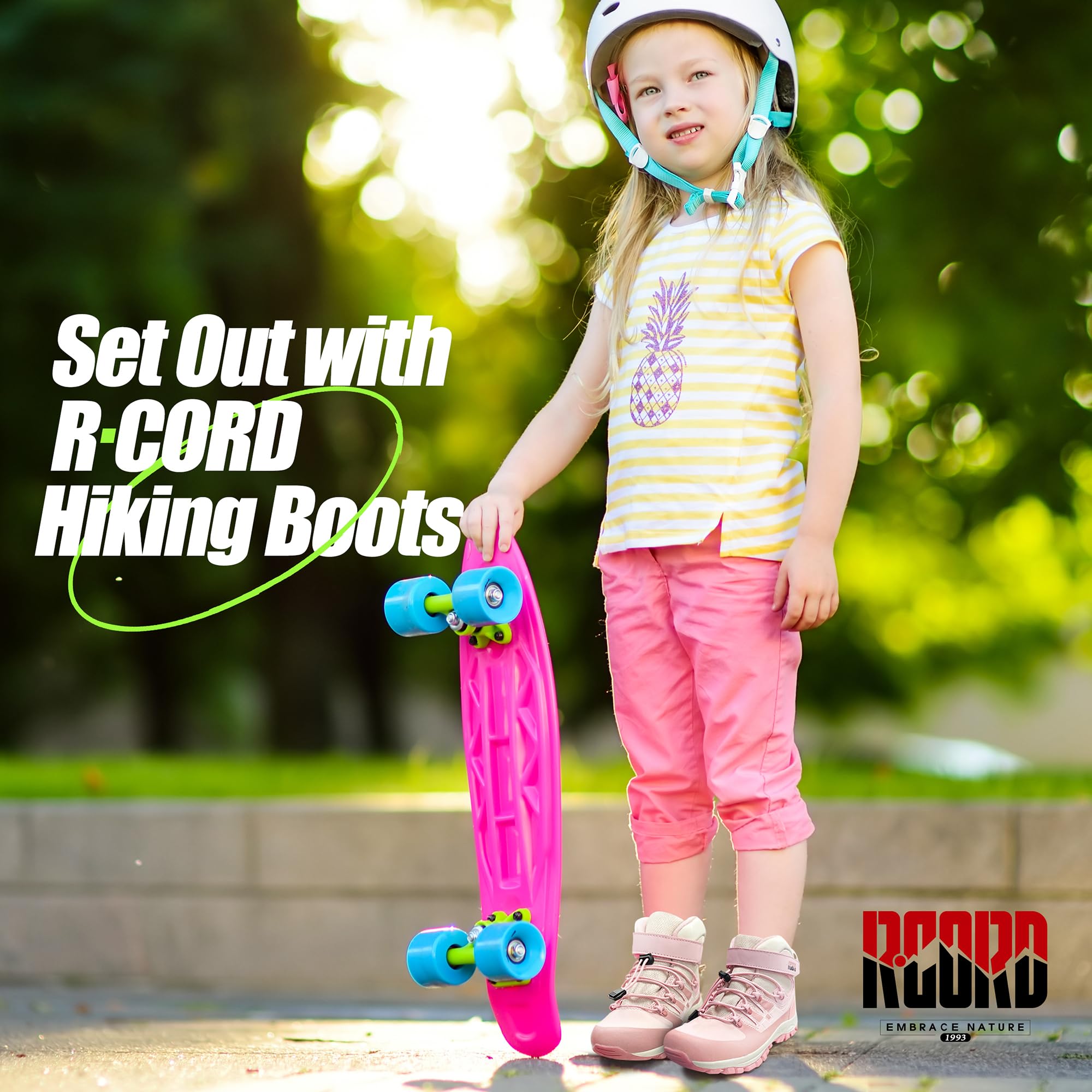 **Waterproof Kids Hiking Boots for Girls - Durable TPR Traction & Anti-Skid Soles - Drawstring Closure for Secure Fit - Perfect for Outdoor Adventures, Trail Hiking & Camping**