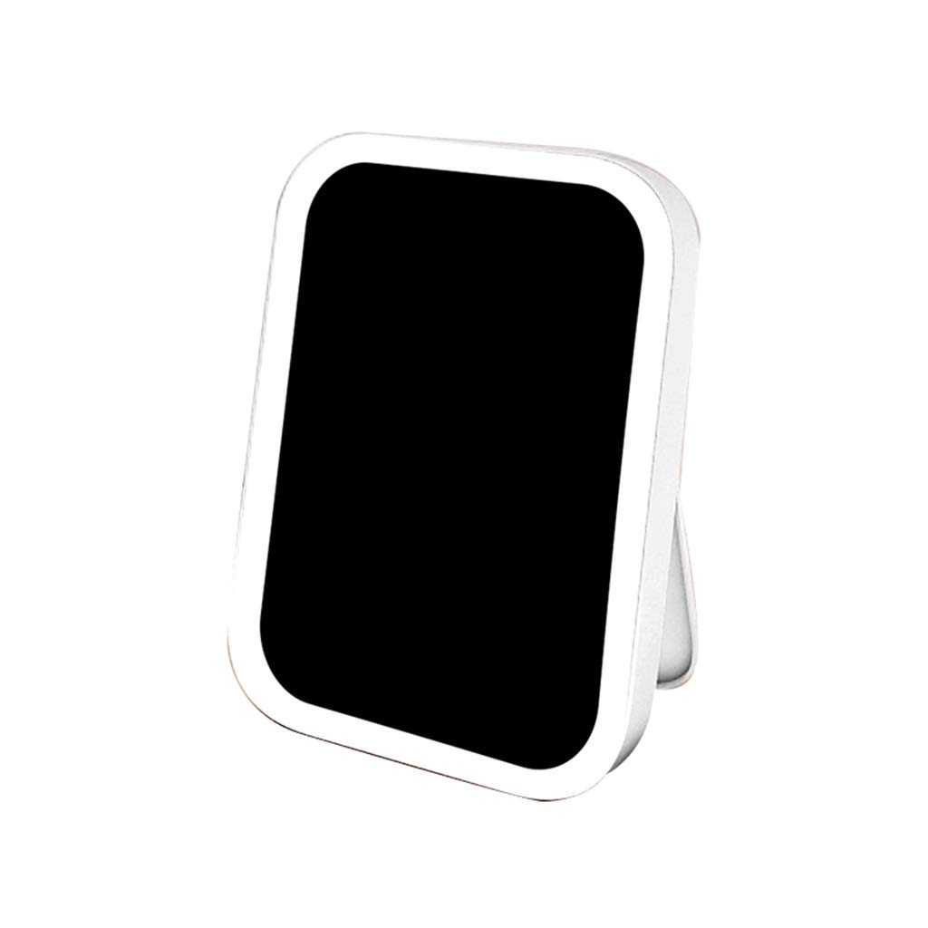 **LED Travel Makeup Mirror with 10X Magnification - Portable Folding Vanity Mirror for Home & Travel, Adjustable Brightness, Compact Desktop Dressing Mirror (White) - Perfect for Makeup, Skincare & Salon Use**