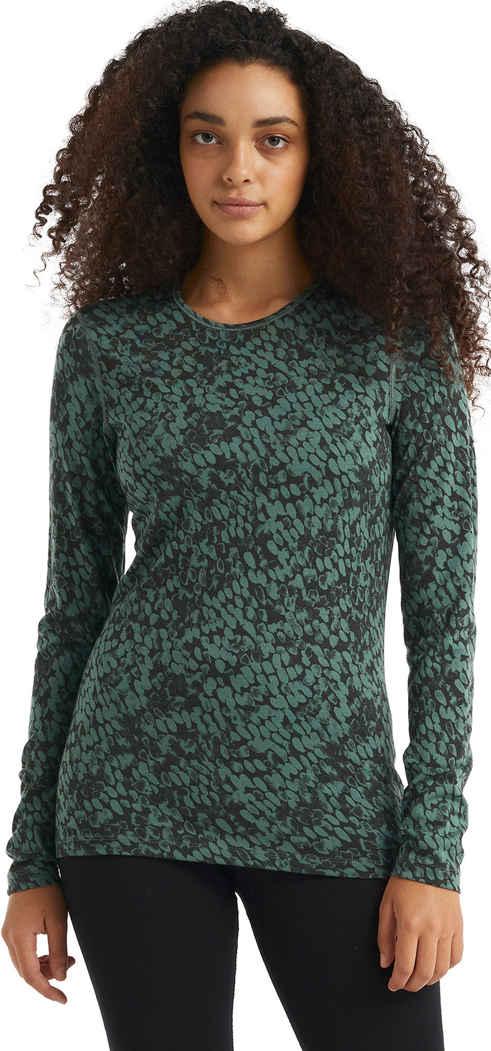 200 Oasis Forest Shadows Long Sleeve Baselayer for Women - Moisture Wicking Thermal Underwear for Hiking, Skiing & Cold Weather Activities